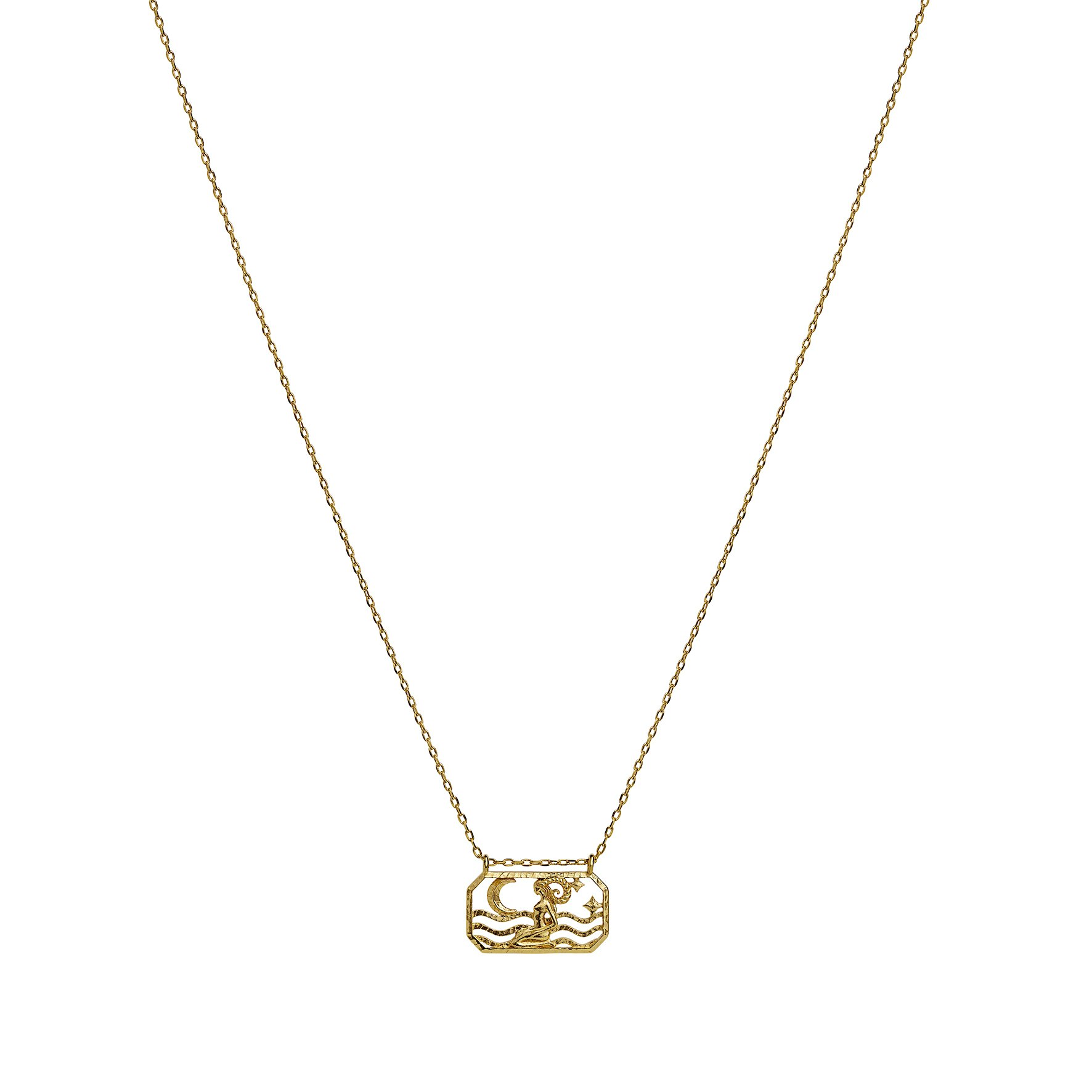 Zodiac Aries Necklace - Vædder (Mar 21 - Apr 19) fra Maanesten i Forgyldt-Sølv Sterling 925