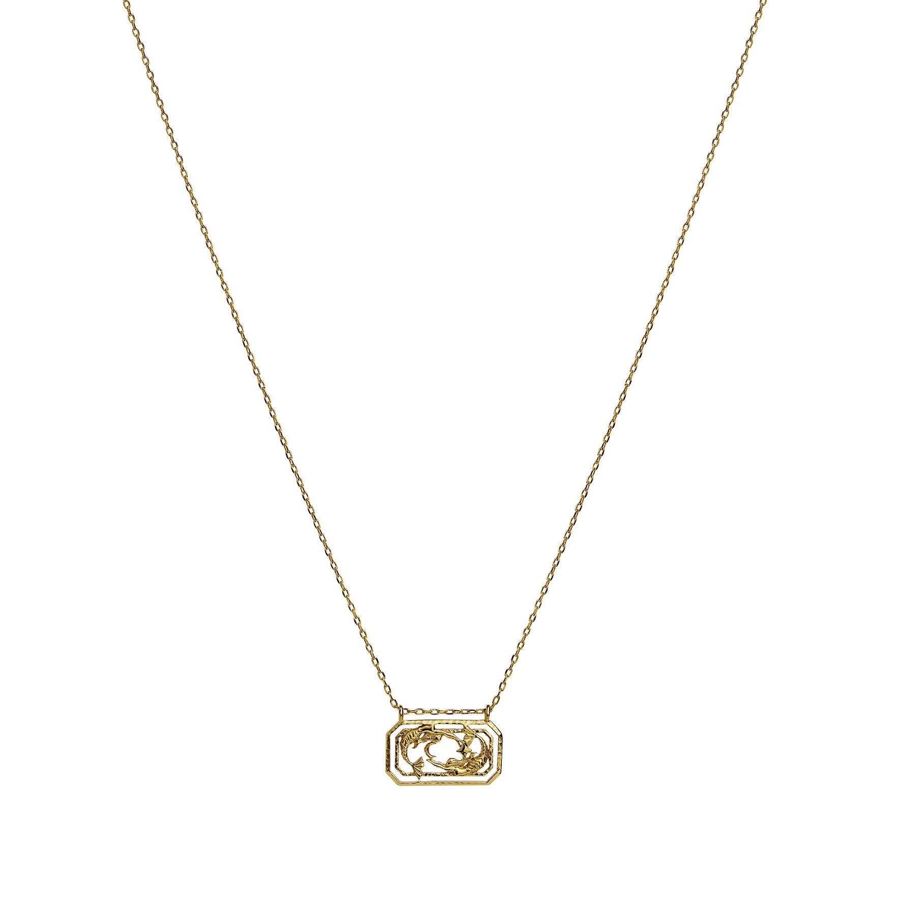 Zodiac Pisces Necklace - Fisk (Feb 19 - Mar 20) fra Maanesten i Forgyldt-Sølv Sterling 925