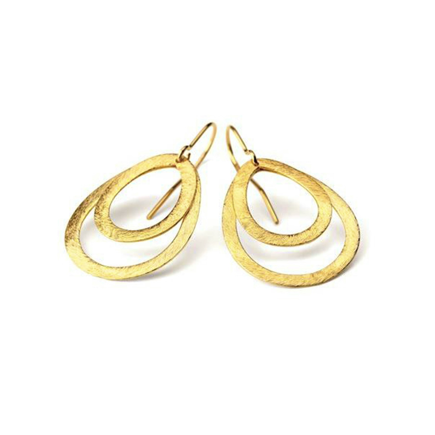 Small double drop earrings fra Pernille Corydon i Forgyldt-Sølv Sterling 925
