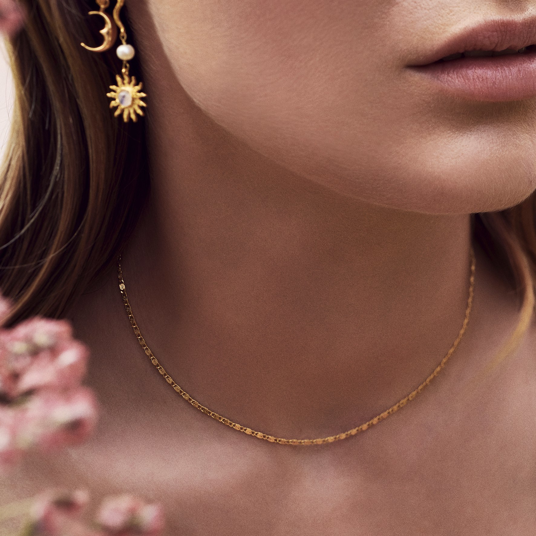 Eva Choker necklace fra Maanesten i Forgylt-Sølv Sterling 925