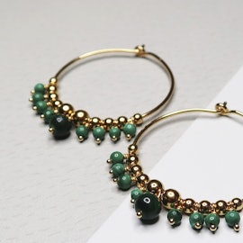 Globe creol earrings Green