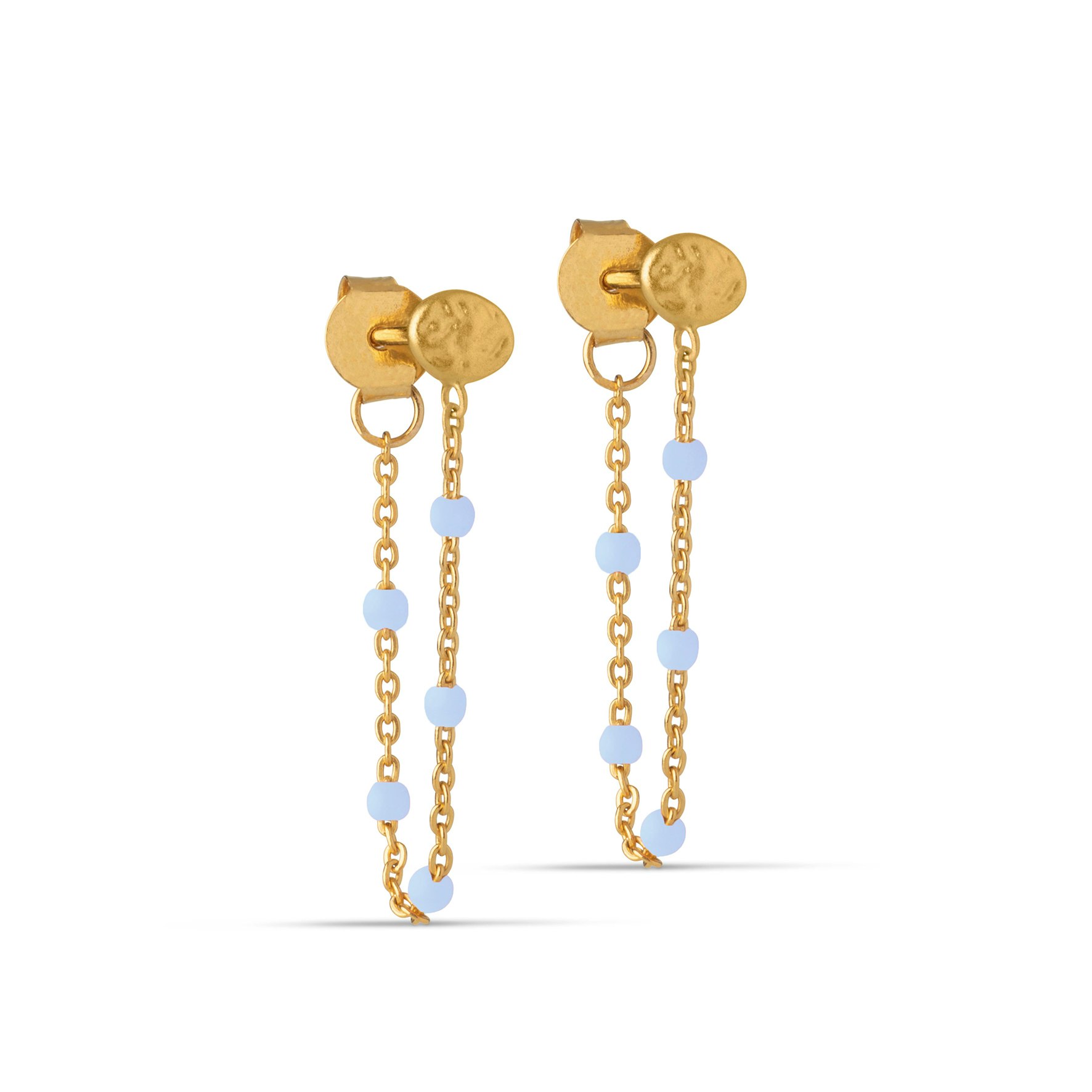 Lola Earrings Sky von Enamel Copenhagen in Vergoldet-Silber Sterling 925