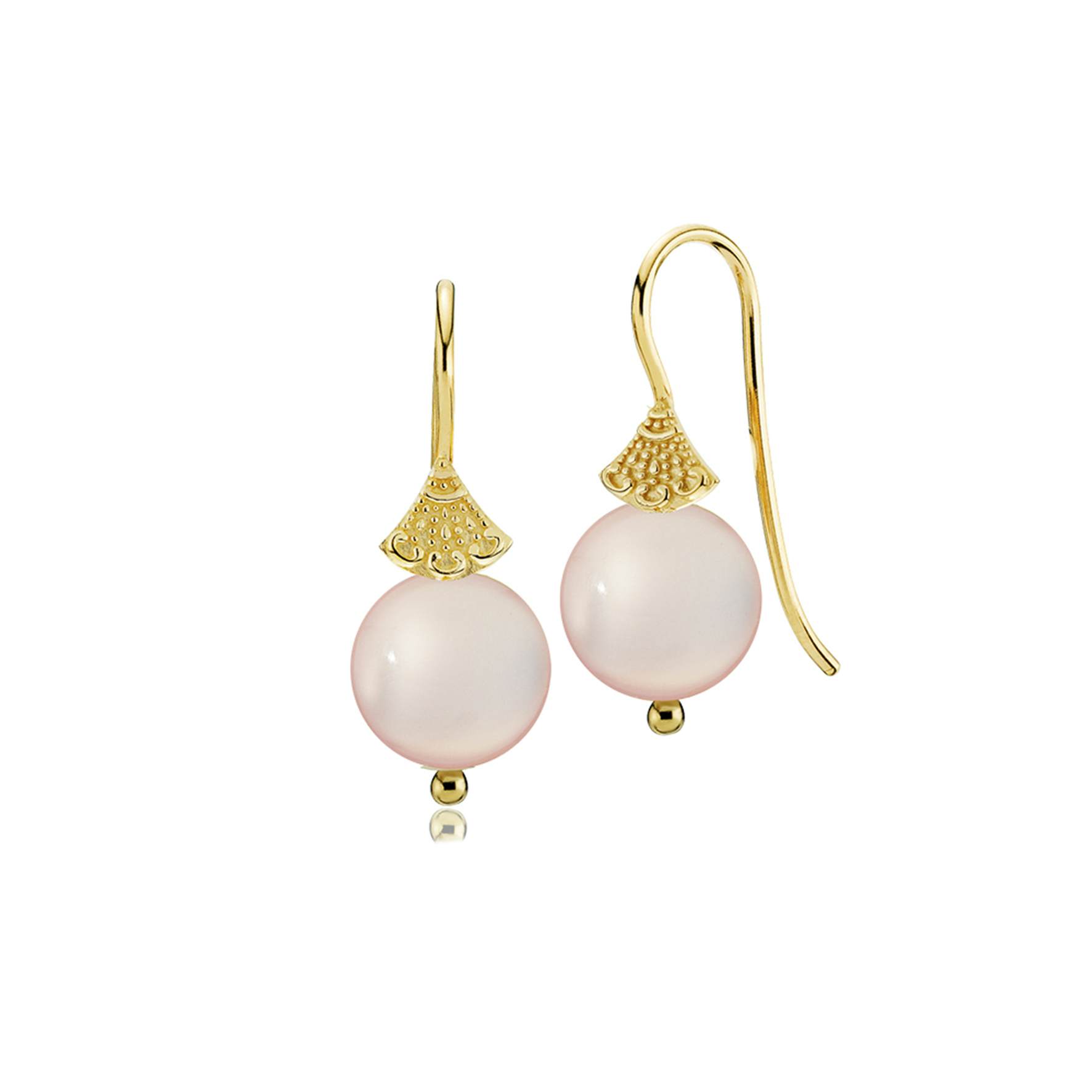 Bohemian Earrings Small Pink von Izabel Camille in Vergoldet-Silber Sterling 925|Pink