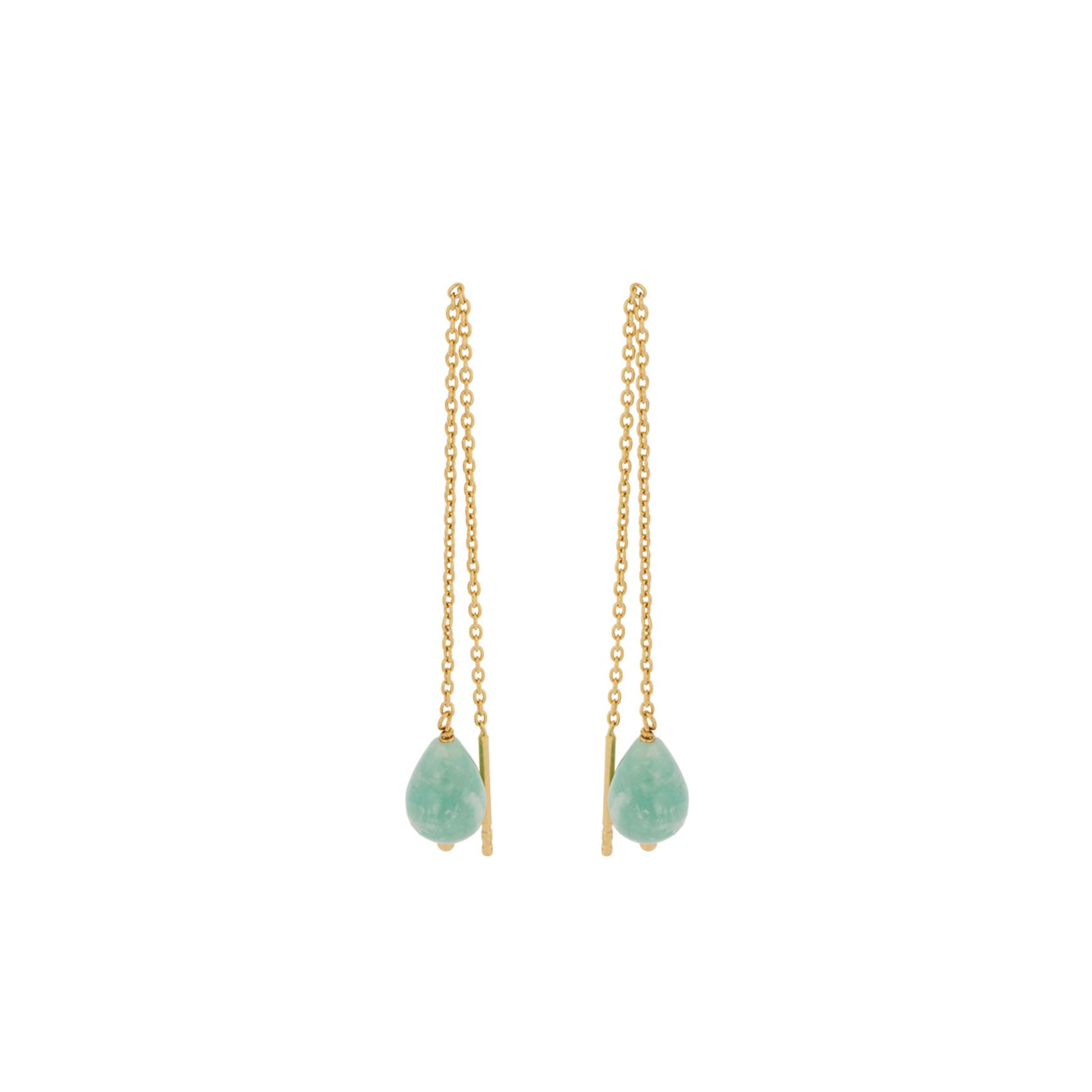 Fjord Earchains from Pernille Corydon in Goldplated-Silver Sterling 925|Amazonite