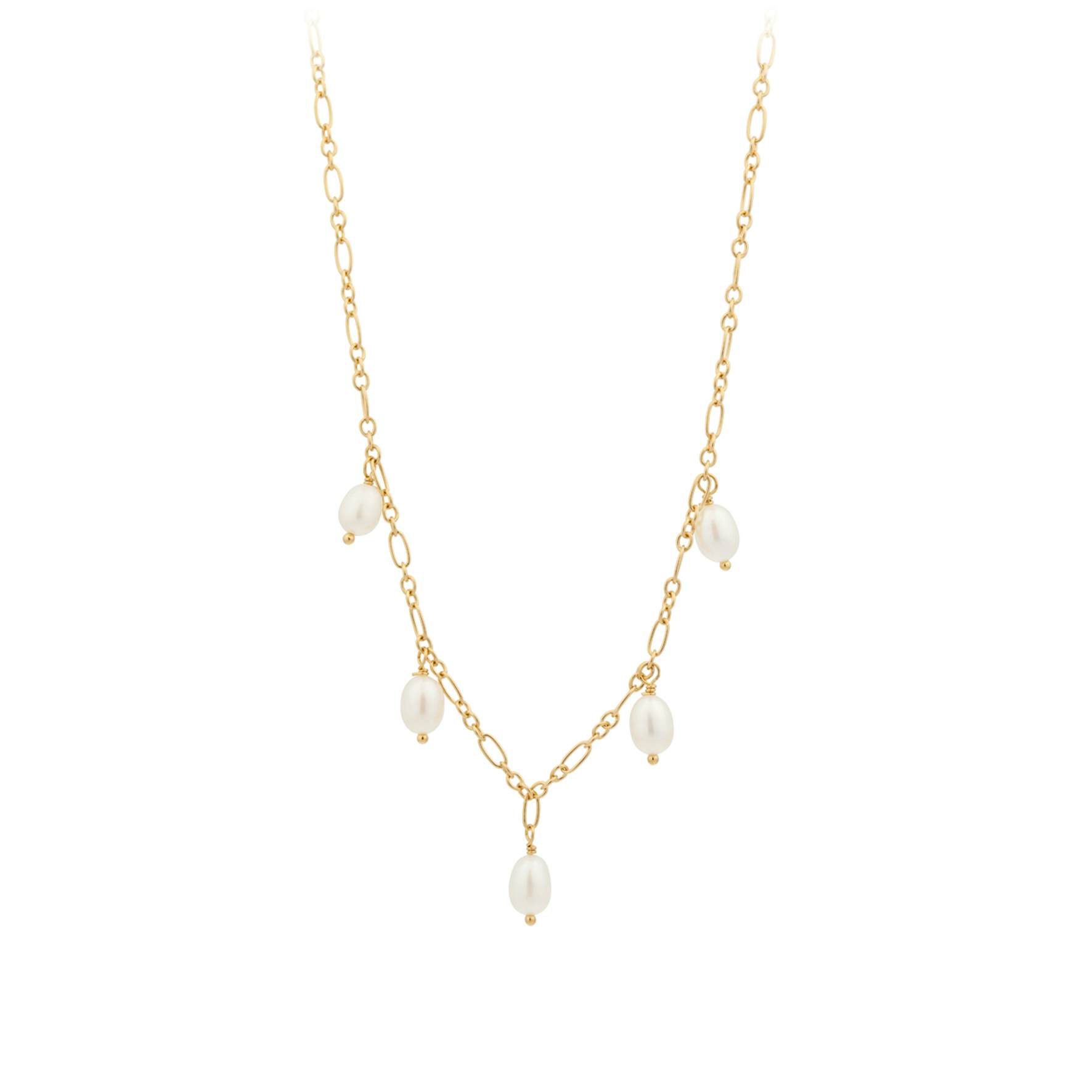 Ocean Dream Necklace von Pernille Corydon in Vergoldet-Silber Sterling 925|Freshwater Pearl