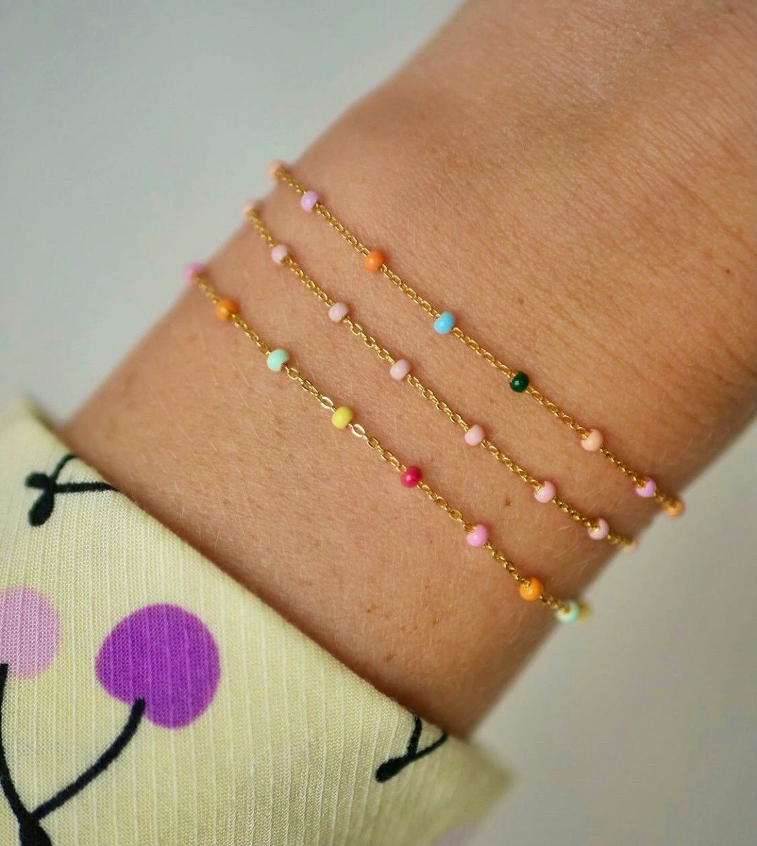 Lola Bracelet Rainbow von Enamel Copenhagen in Vergoldet-Silber Sterling 925