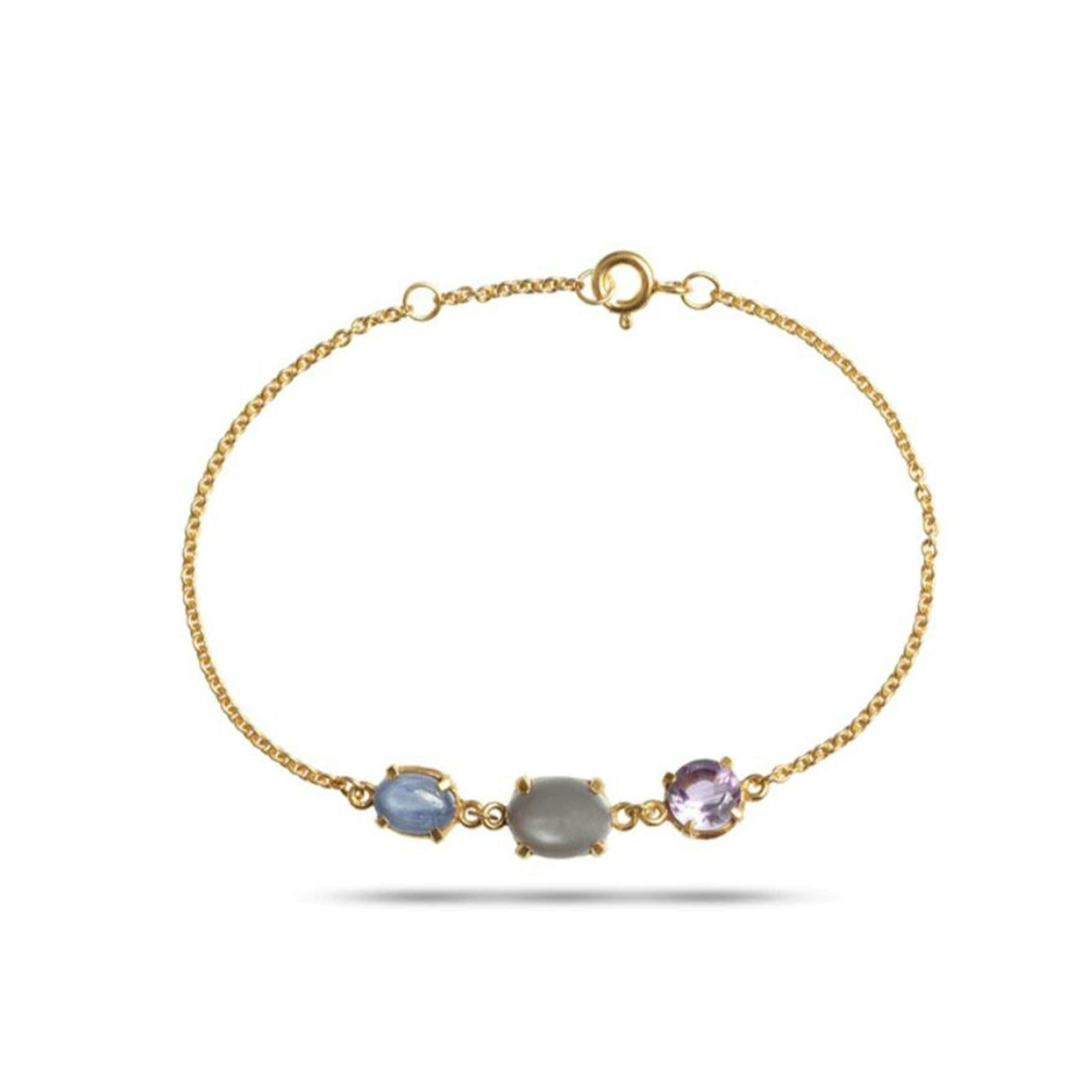 Gem Candy Big gemstones bracelet from Carré in Goldplated-Silver Sterling 925|Blank