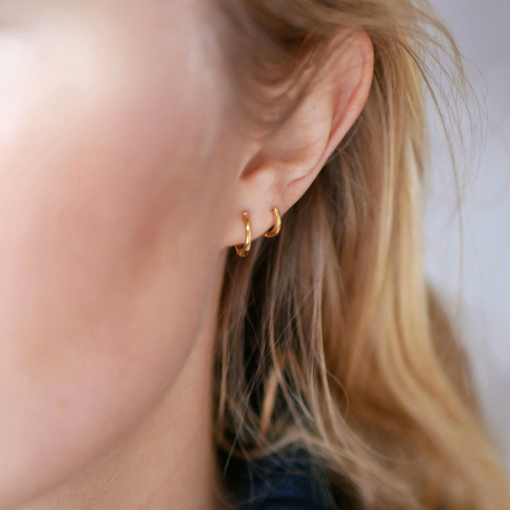 Classic Hoops 8mm Enamel Copenhagen:stä Kullattu-hopea Sterling 925:ssä}