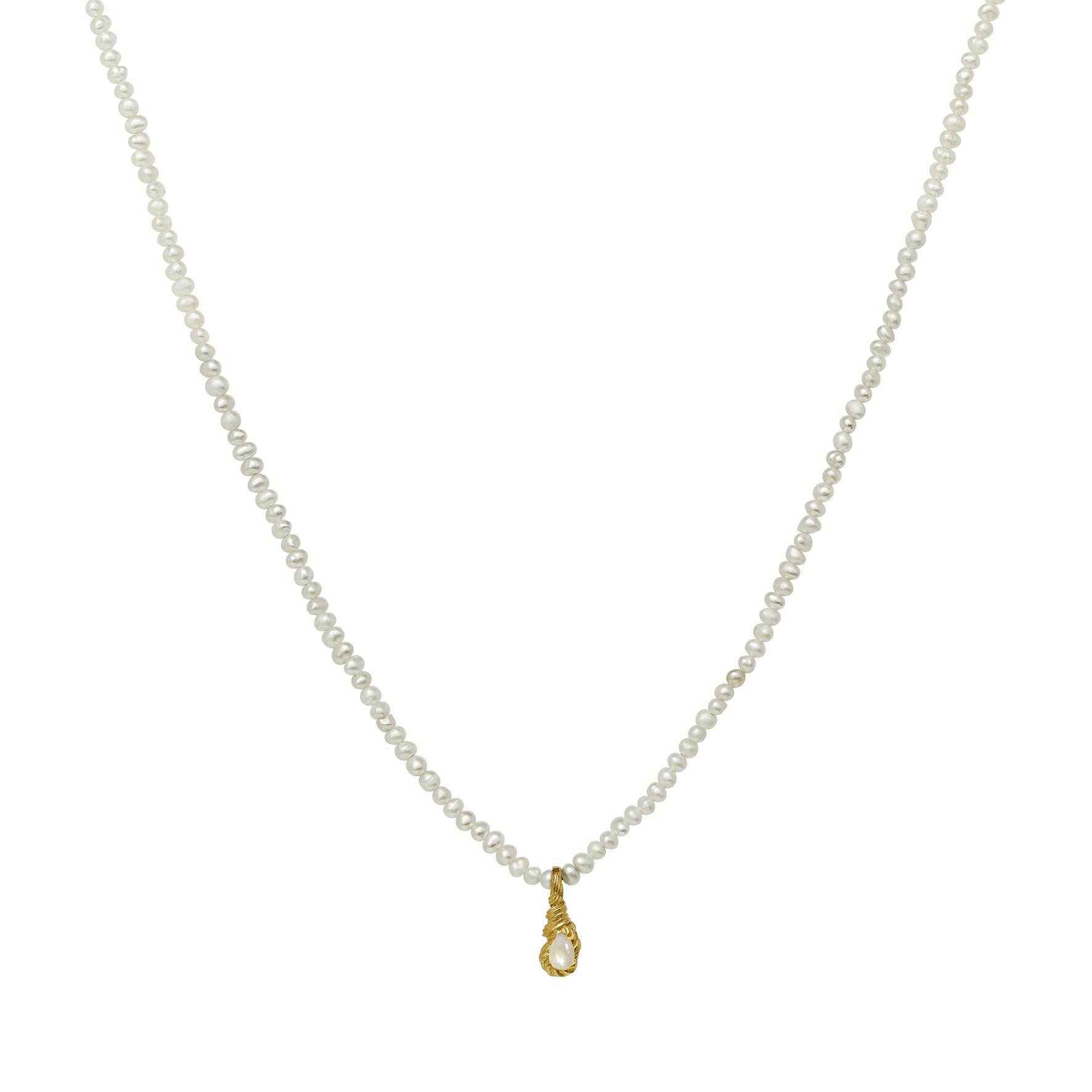 Aqua Necklace fra Maanesten i Forgyldt-Sølv Sterling 925|Freshwater Pearl