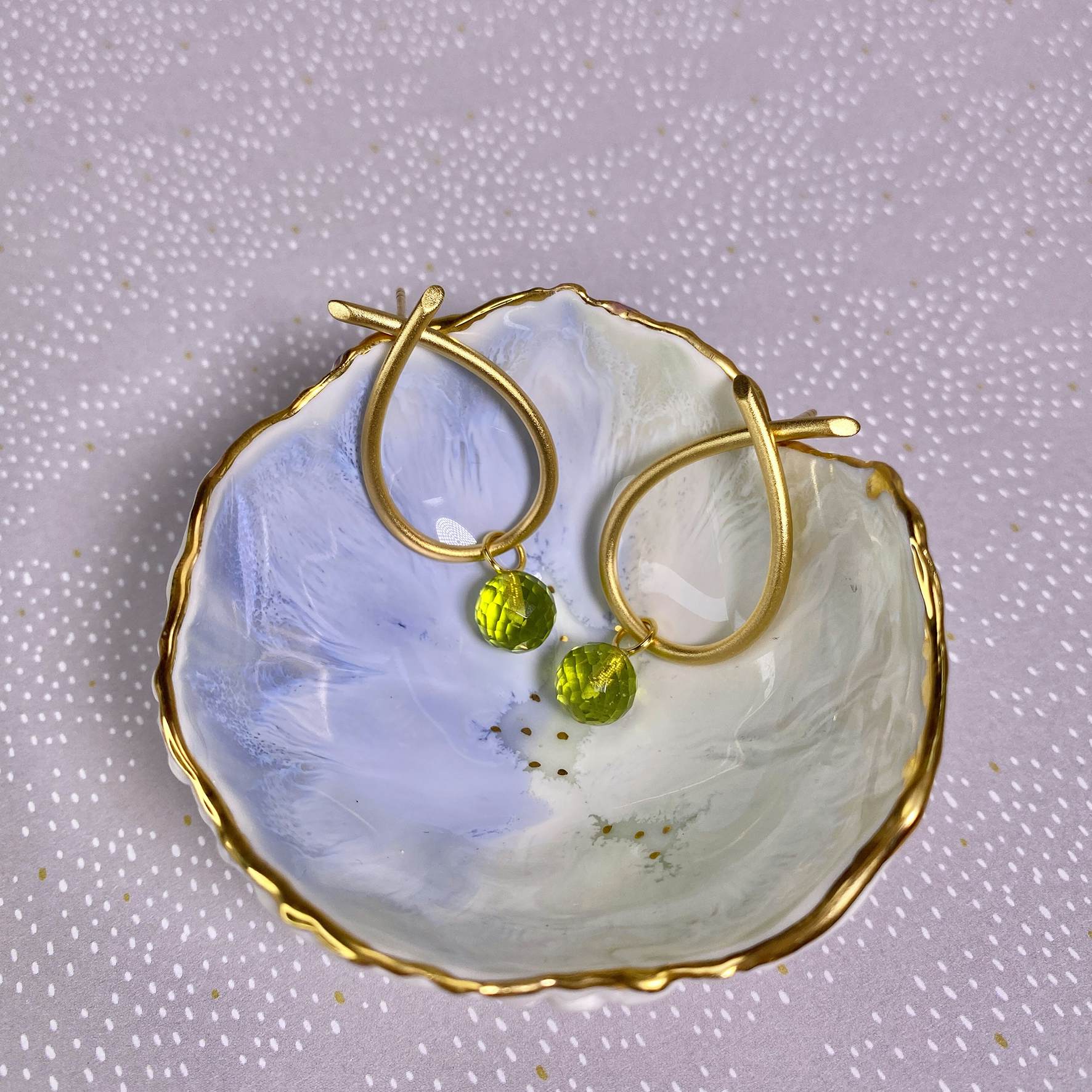 Marble Pendant Peridot Green von Izabel Camille in Vergoldet-Silber Sterling 925