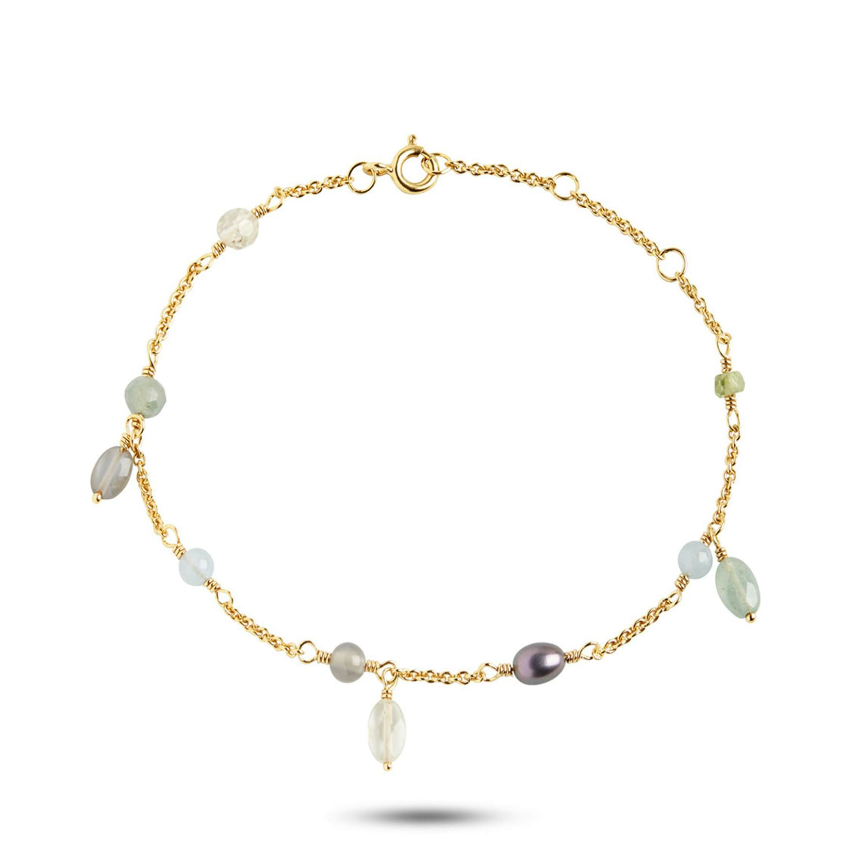 Gem Candy Bracelet Aqua from Carré in Goldplated-Silver Sterling 925|, , , , , Freshwater Pearl