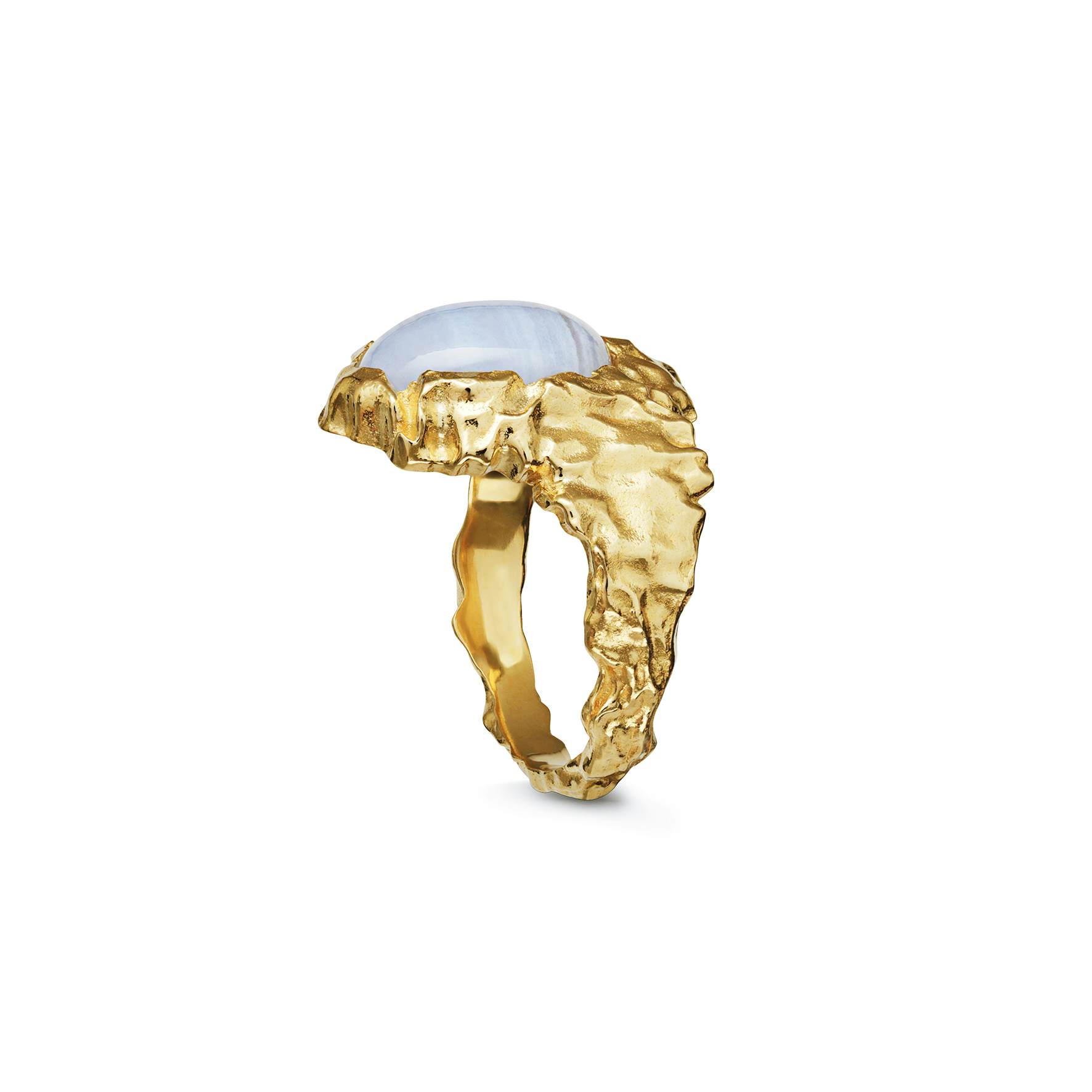 Goddess Ring Blonde Agat from Maanesten in Goldplated-Silver Sterling 925