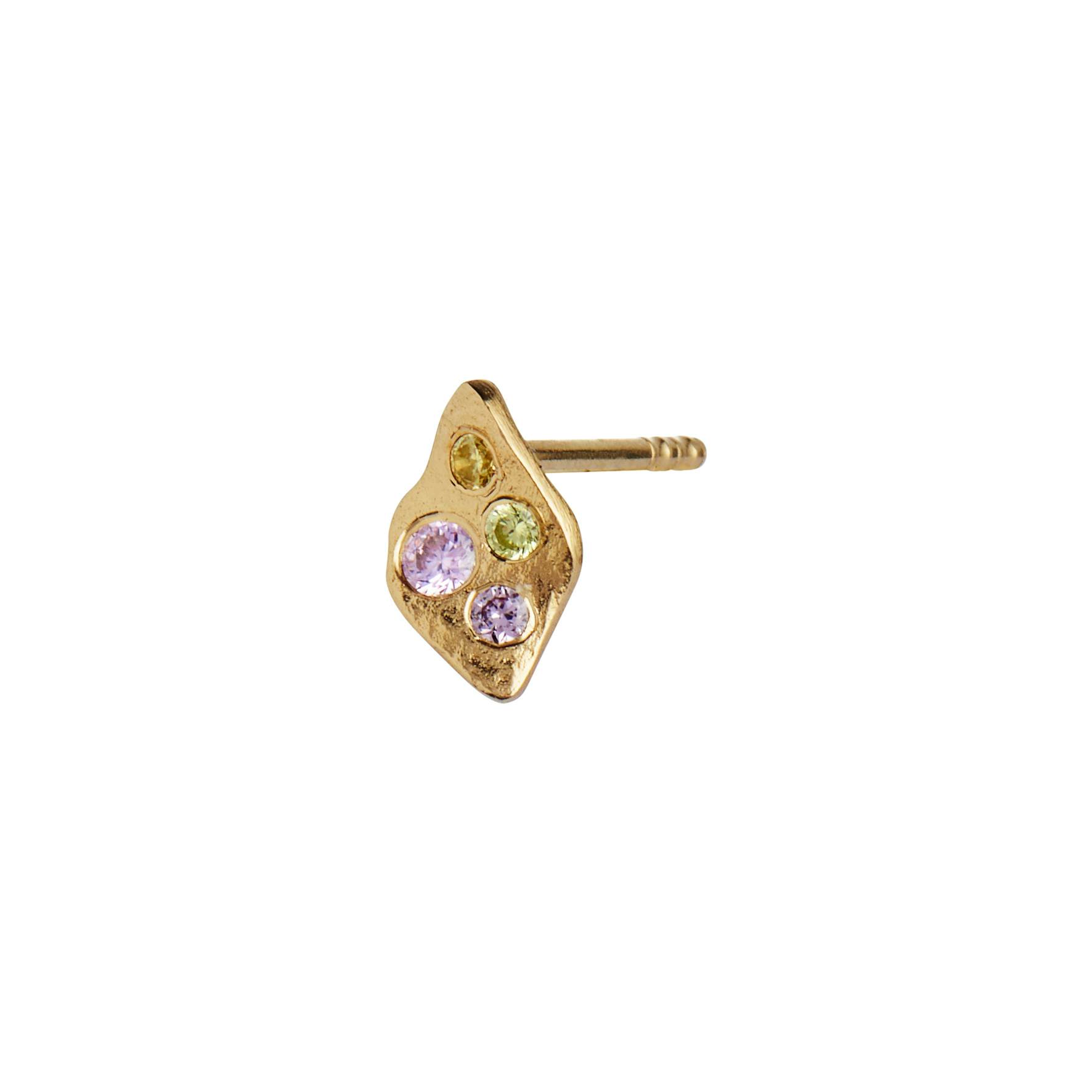 Petit Ile De L'Amour With Stones Earstick - Light Pink Sorbet fra STINE A Jewelry i Forgylt-Sølv Sterling 925