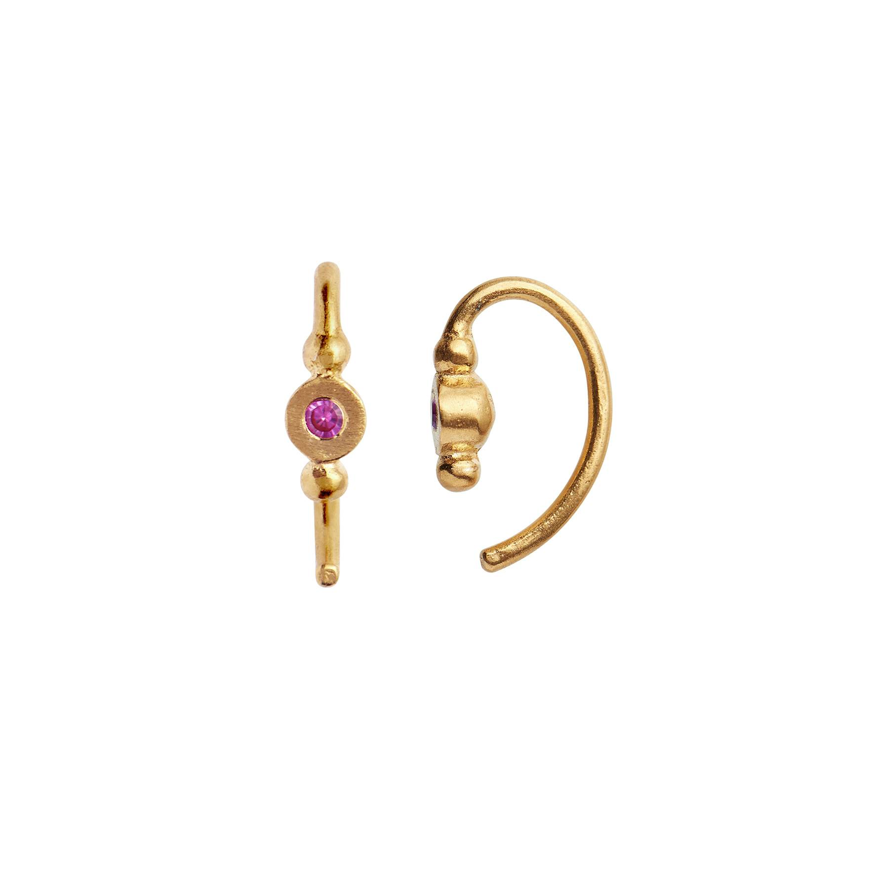 Petit Bon-Bon Pink Zircon Earring Piece von STINE A Jewelry in Vergoldet-Silber Sterling 925