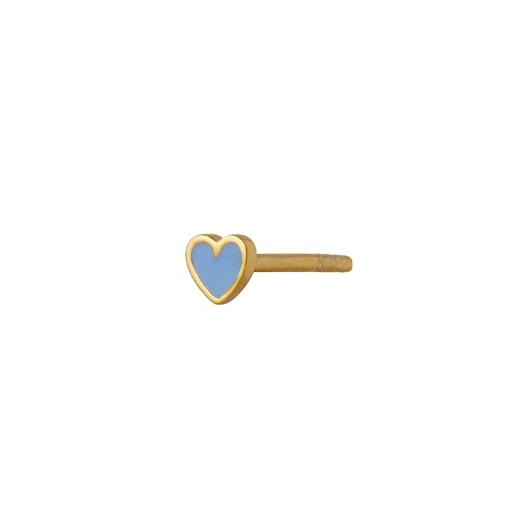 Petit Love Heart Earstick Light Blue fra STINE A Jewelry i Forgyldt-Sølv Sterling 925