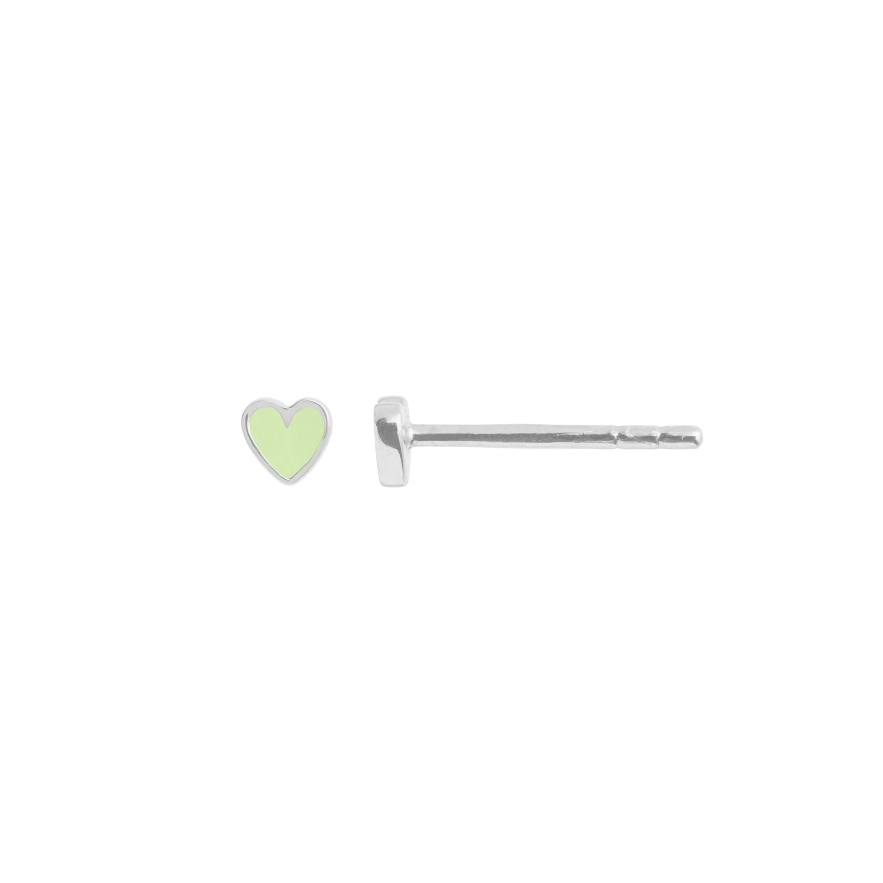 Petit Love Heart Earstick Mint Green fra STINE A Jewelry i Sølv Sterling 925