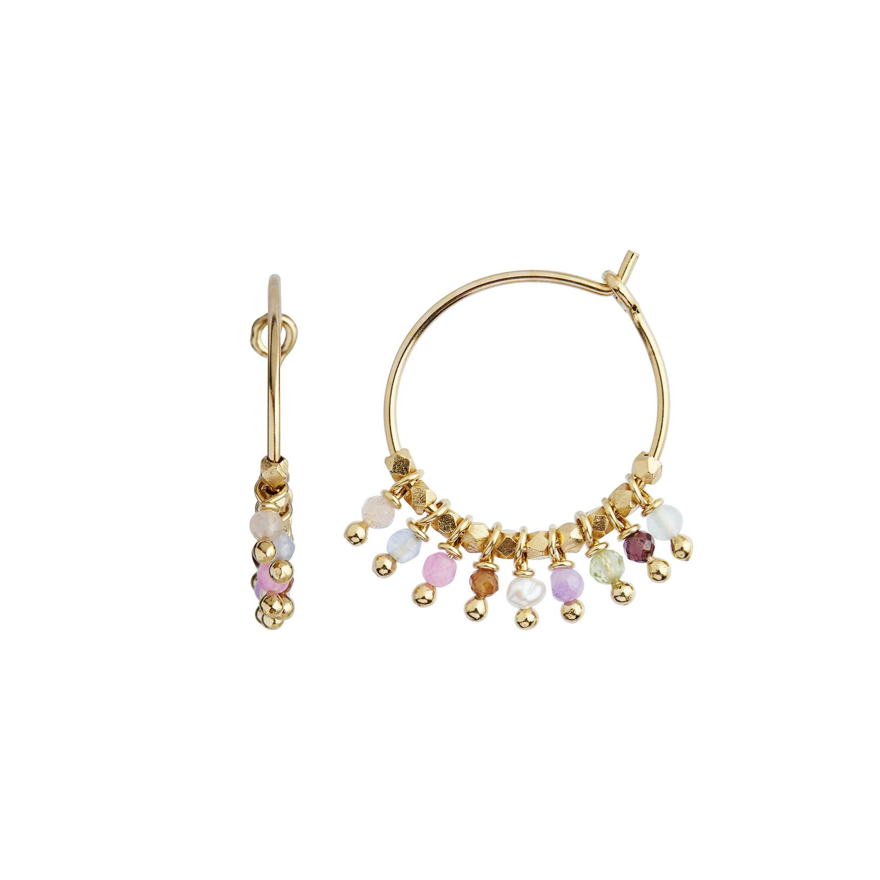 Petit Rainbow Hoop With Stones - Pastel Mix von STINE A Jewelry in Vergoldet-Silber Sterling 925
