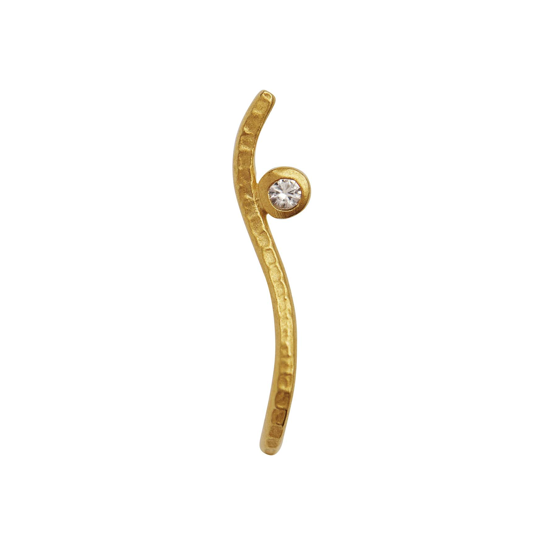 Petit Dot Wave Earstick With Champagne Stone