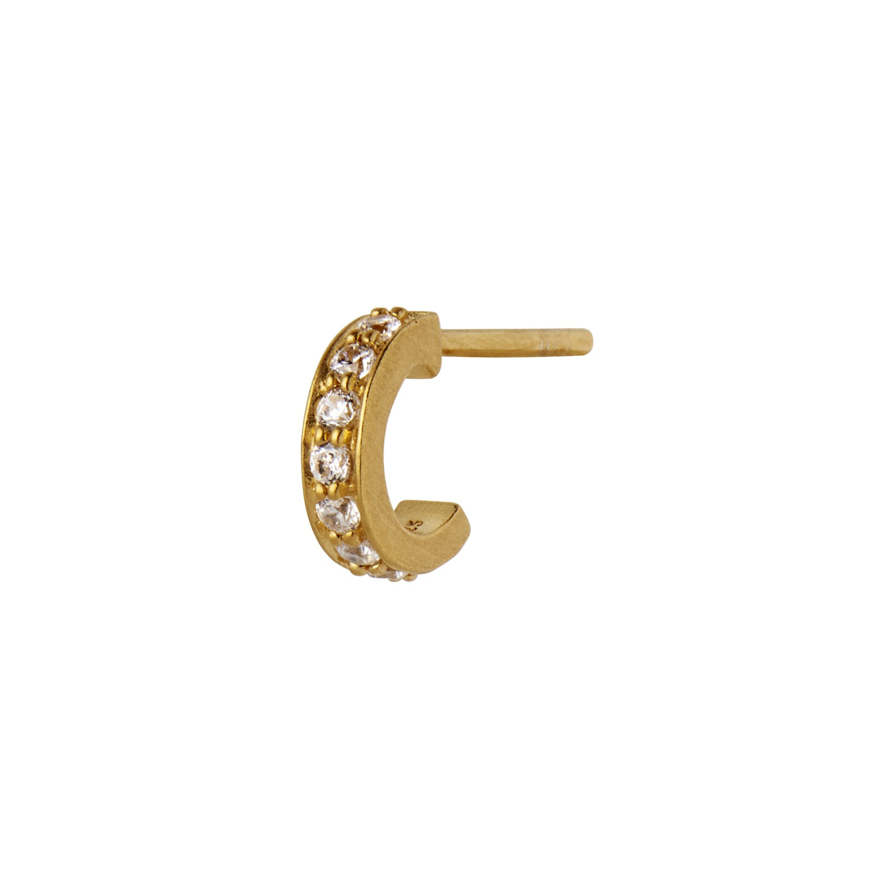 Tres Petit Creol With White Stones Earring fra STINE A Jewelry i Forgyldt-Sølv Sterling 925
