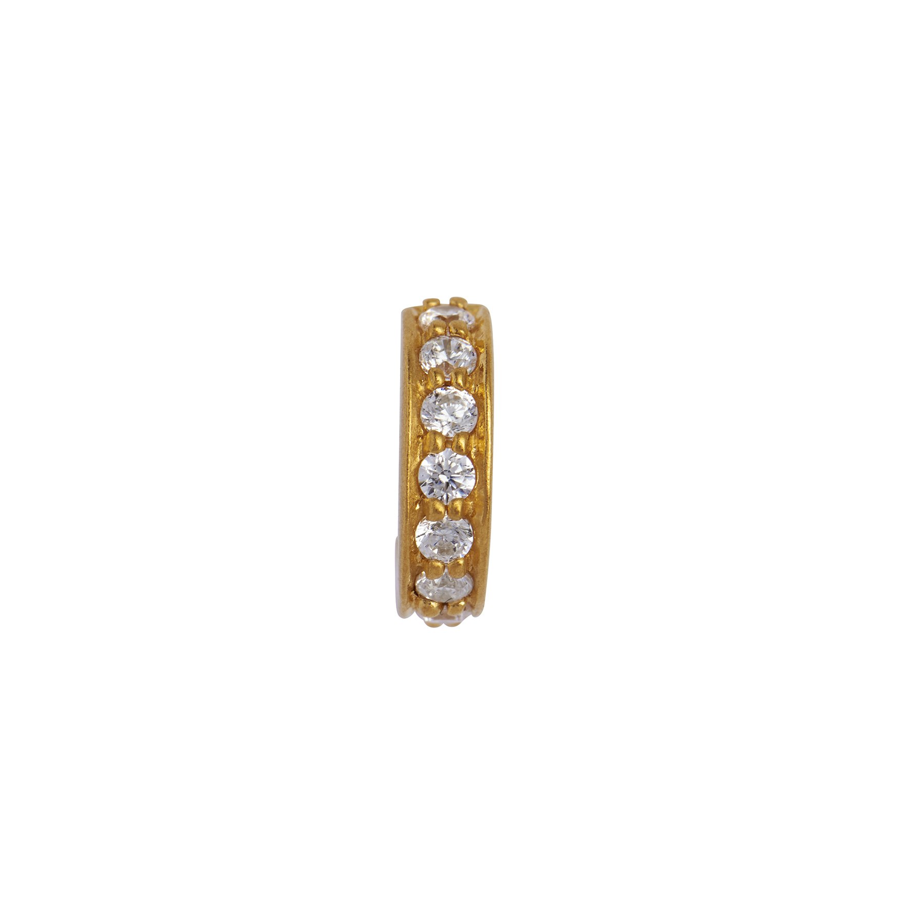 Tres Petit Creol With White Stones Earring fra STINE A Jewelry i Forgyldt-Sølv Sterling 925