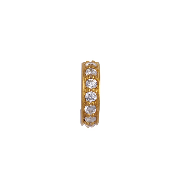 Tres Petit Creol With White Stones Earring fra STINE A Jewelry i Forgyldt-Sølv Sterling 925