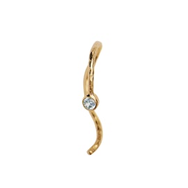Wavy One Dot Open Creol With Stone - Blue aus STINE A Jewelry