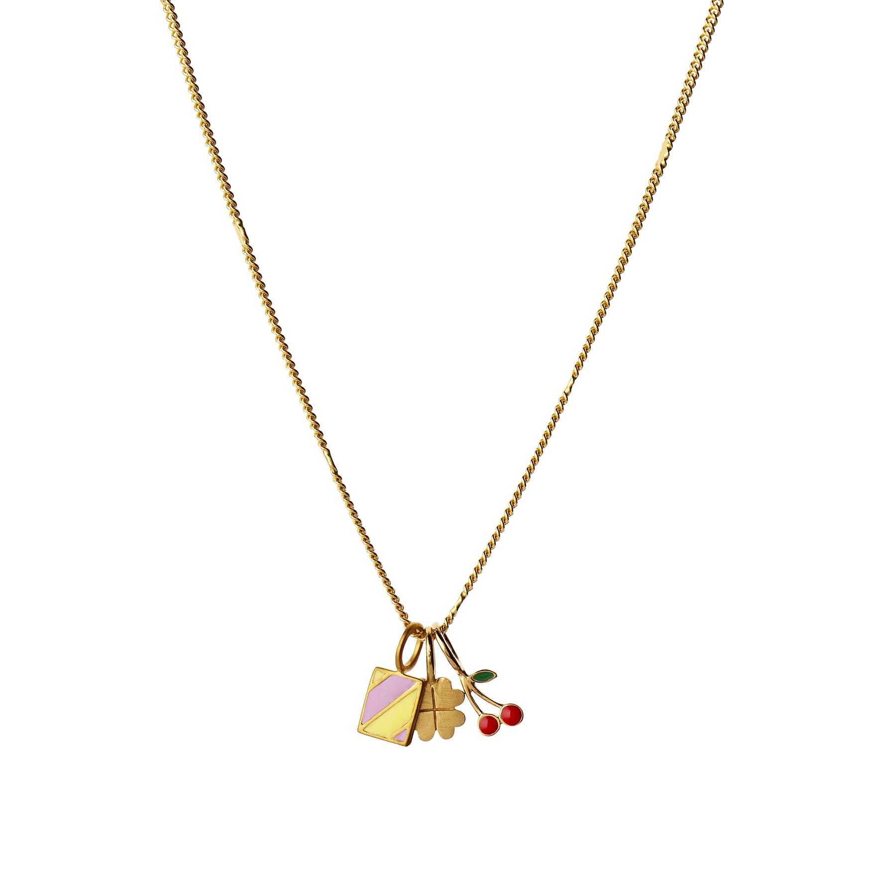 Petit Cherry Pendant Enamel fra STINE A Jewelry i Forgylt-Sølv Sterling 925