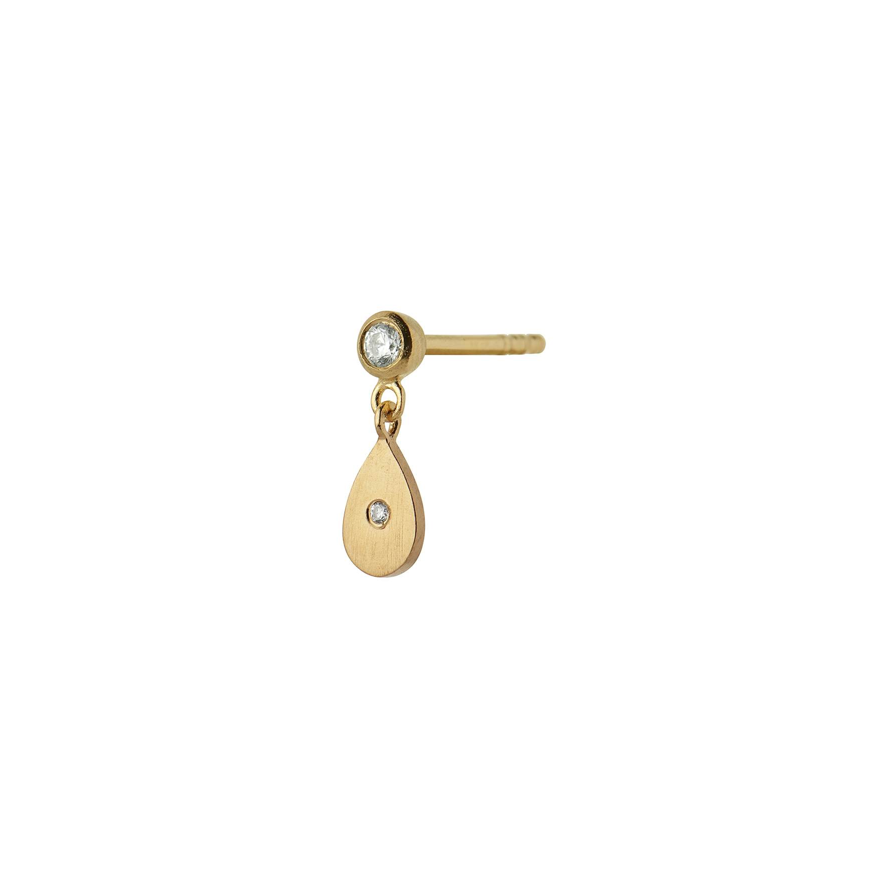 Big Dot with Sparkling Teardrop Earring från STINE A Jewelry i Förgyllt-Silver Sterling 925