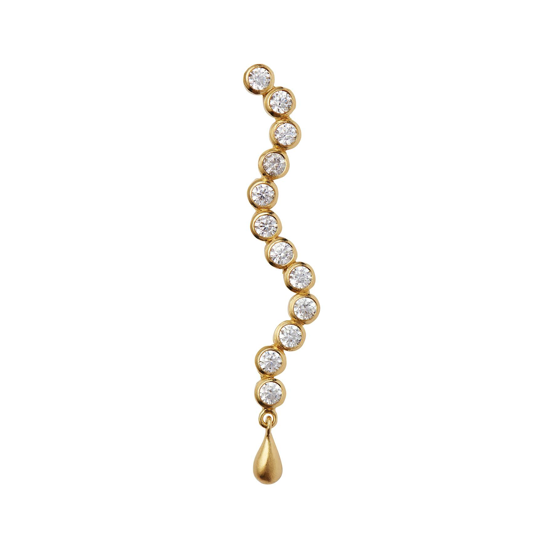 Midnight Sparkle Long Earring- Left von STINE A Jewelry in Vergoldet-Silber Sterling 925