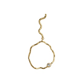 Wavy Circle Earring with Stone - Left aus STINE A Jewelry
