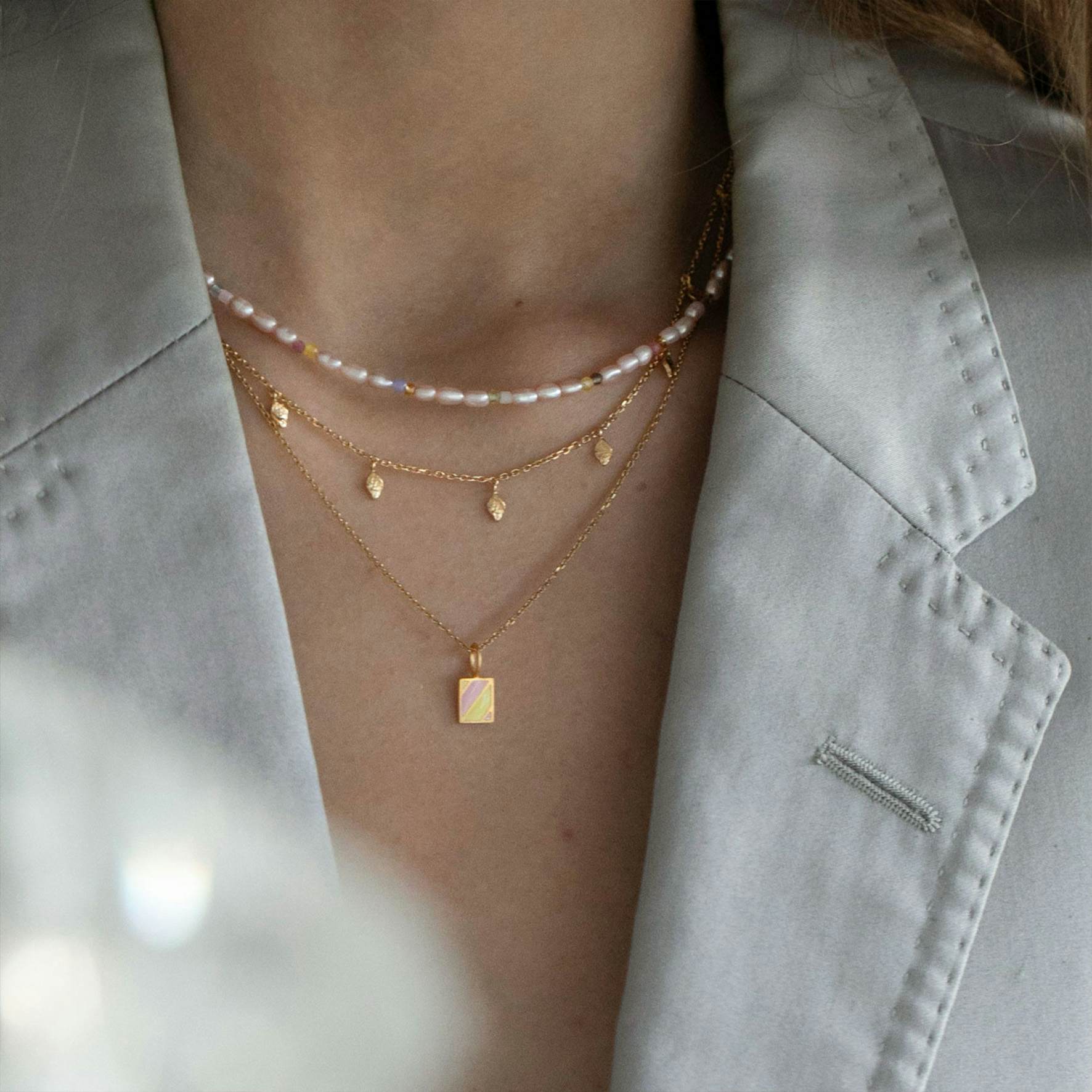 Tout Petit Ile De L'Amour Necklace fra STINE A Jewelry i Forgylt-Sølv Sterling 925