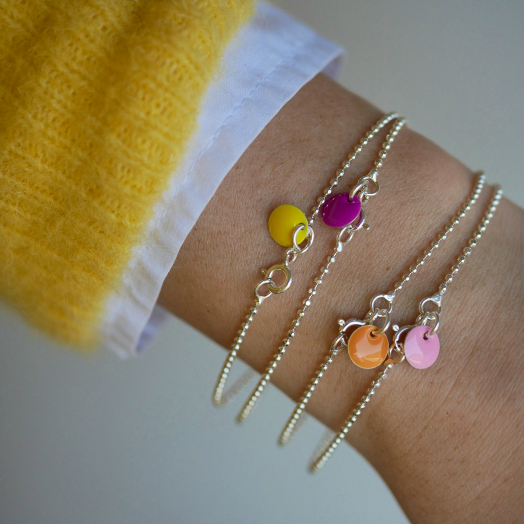 Ball Chain Bracelet Cornflower