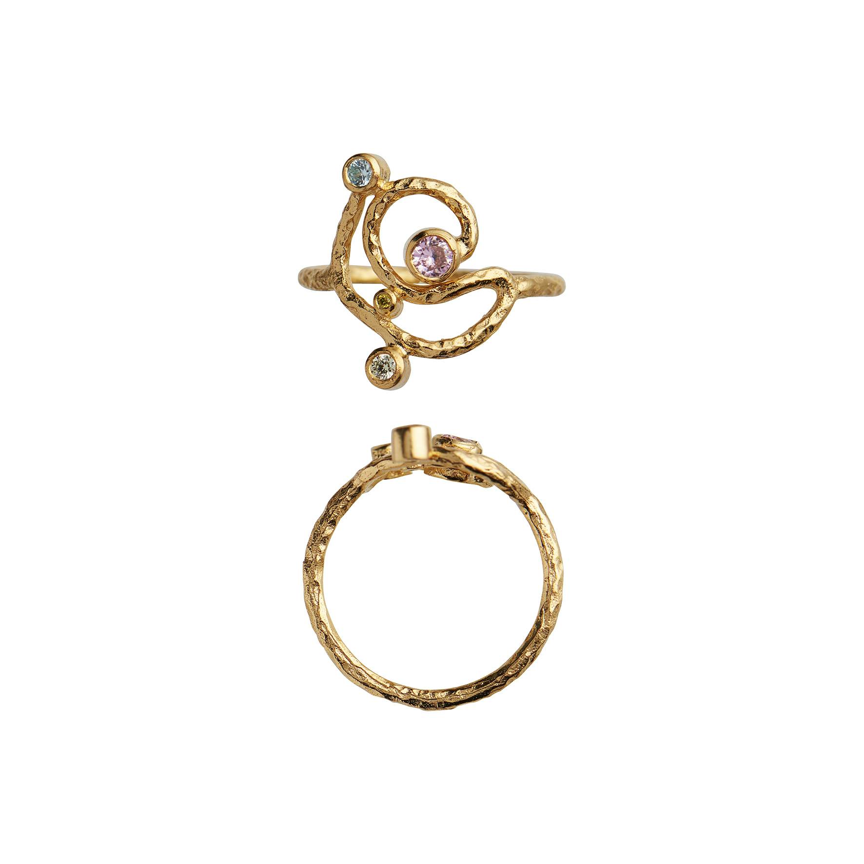 Twirly Candy Dots Ring von STINE A Jewelry in Vergoldet-Silber Sterling 925