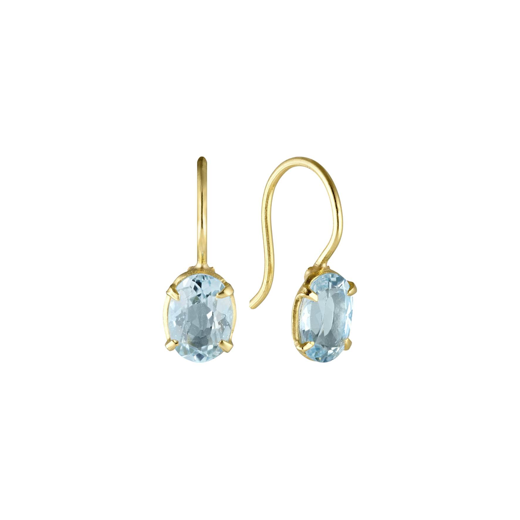 Gem Candy Earhooks Aqua from Carré in Goldplated-Silver Sterling 925
