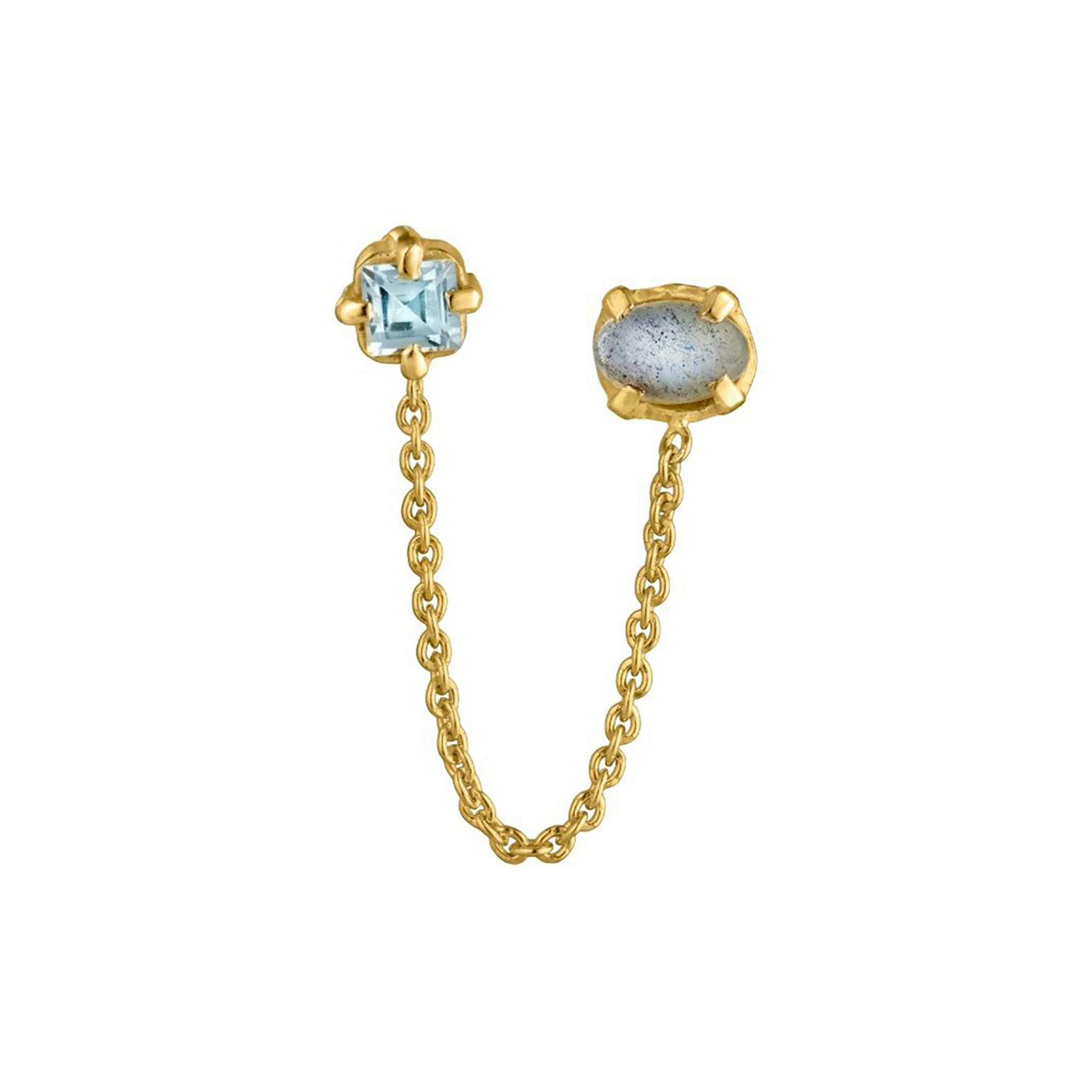 Gem Candy Earchain Aqua from Carré in Goldplated-Silver Sterling 925