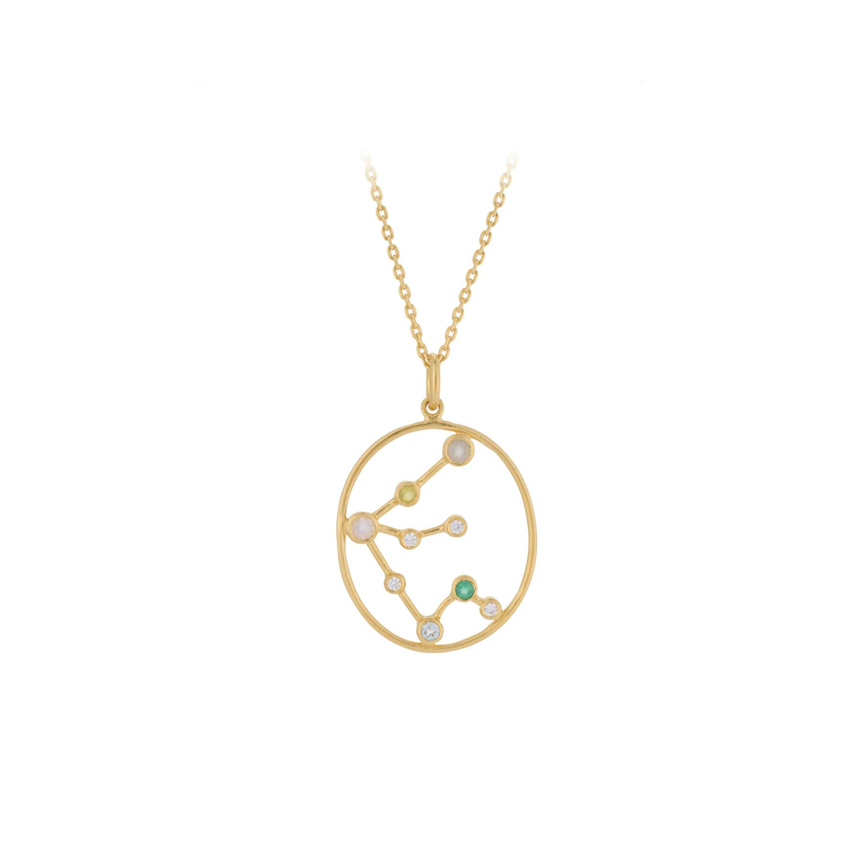 Zodiac Aquarius Necklace - Vannmannen (Jan 20 - Feb 18) fra Pernille Corydon i Forgylt-Sølv Sterling 925