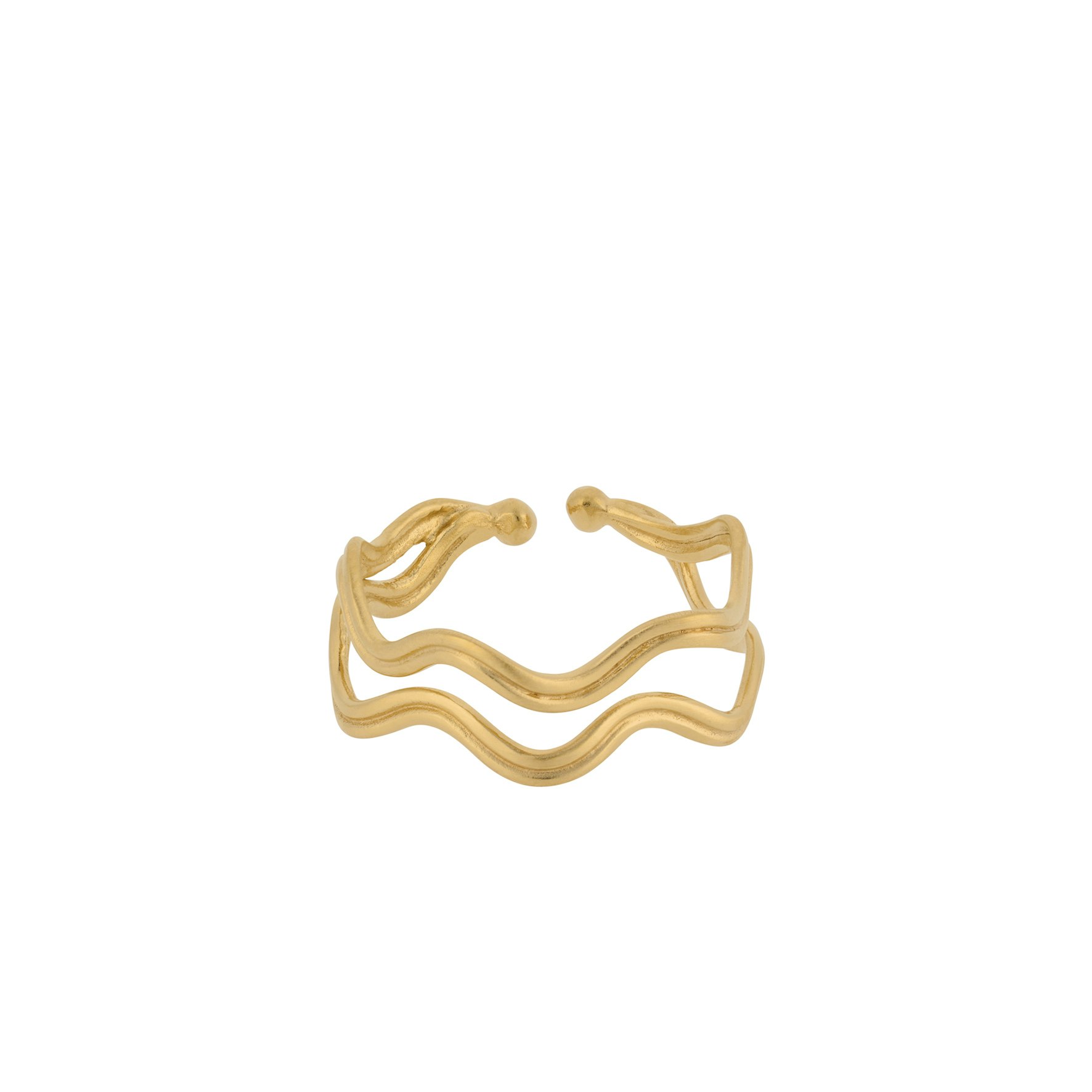 Double Wave Ring from Pernille Corydon in Goldplated-Silver Sterling 925