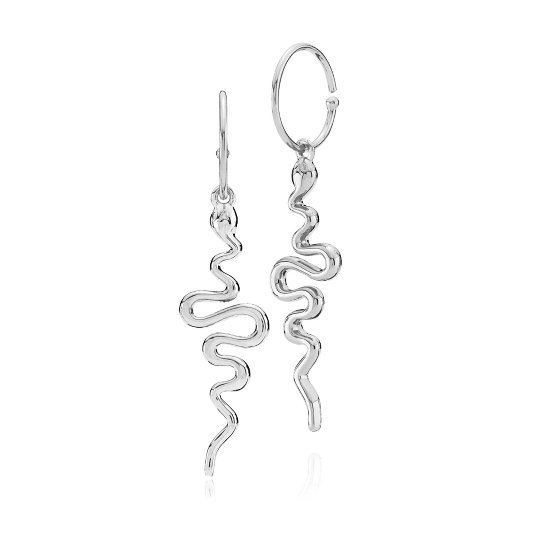 Young One Snake Creol Earrings Long fra Sistie i Sølv Sterling 925