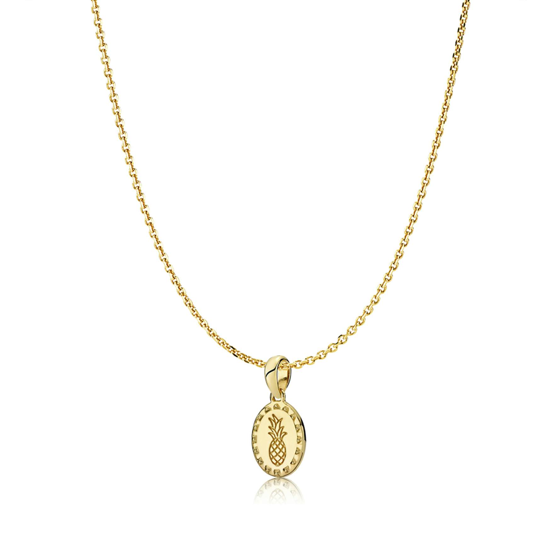 Anna By Sistie Round Pendant Necklace from Sistie in Goldplated-Silver Sterling 925
