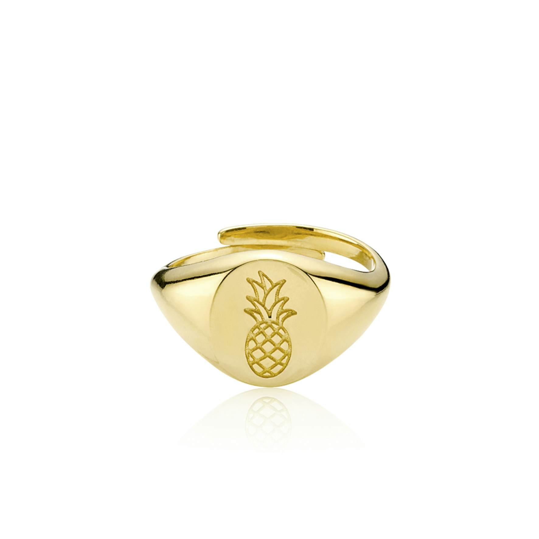 Anna By Sistie Round Ring from Sistie in Goldplated-Silver Sterling 925