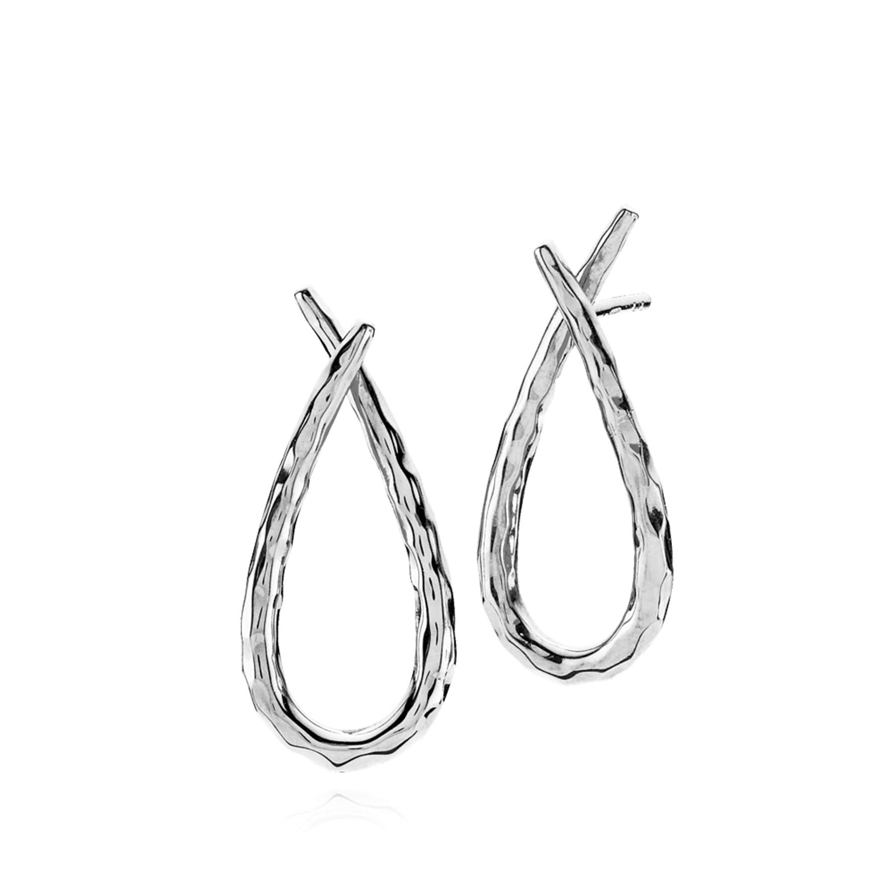 Attitude Hammered Earrings from Izabel Camille in Silver Sterling 925