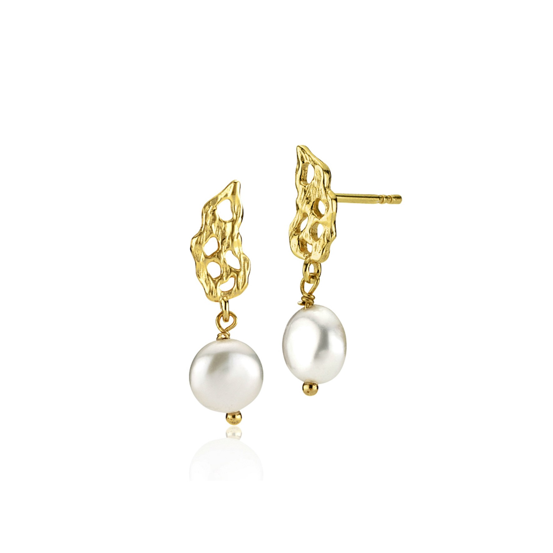 Holly Pearl Earrings von Izabel Camille in Vergoldet-Silber Sterling 925