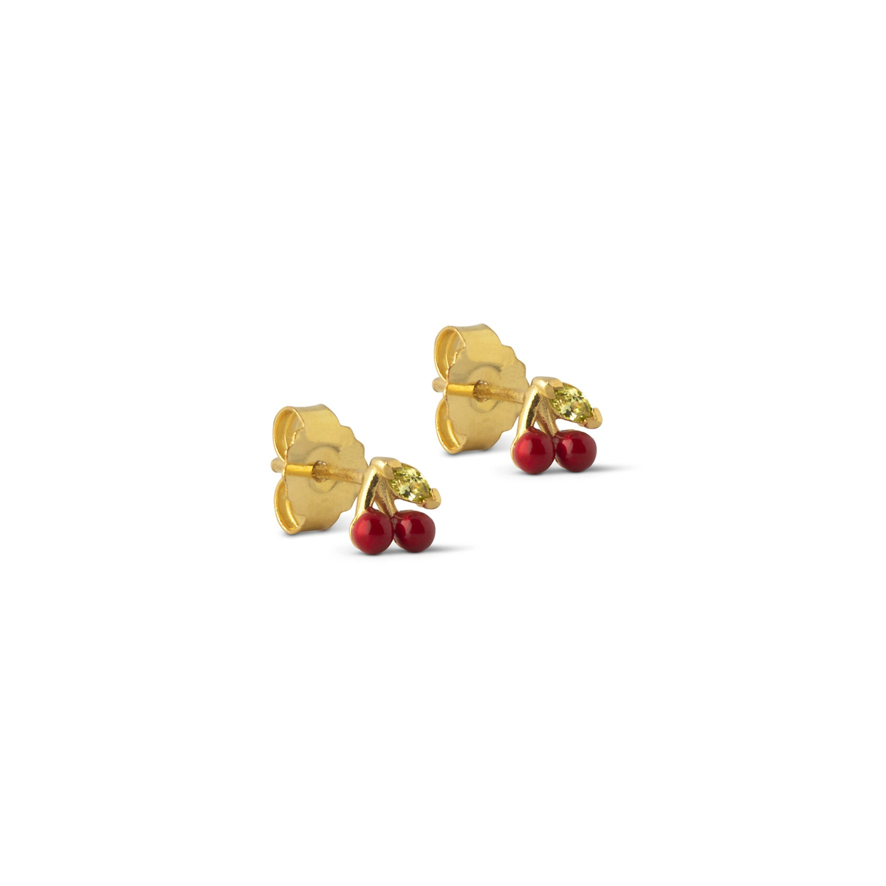 Cherry Studs Red från Enamel Copenhagen i Förgyllt-Silver Sterling 925