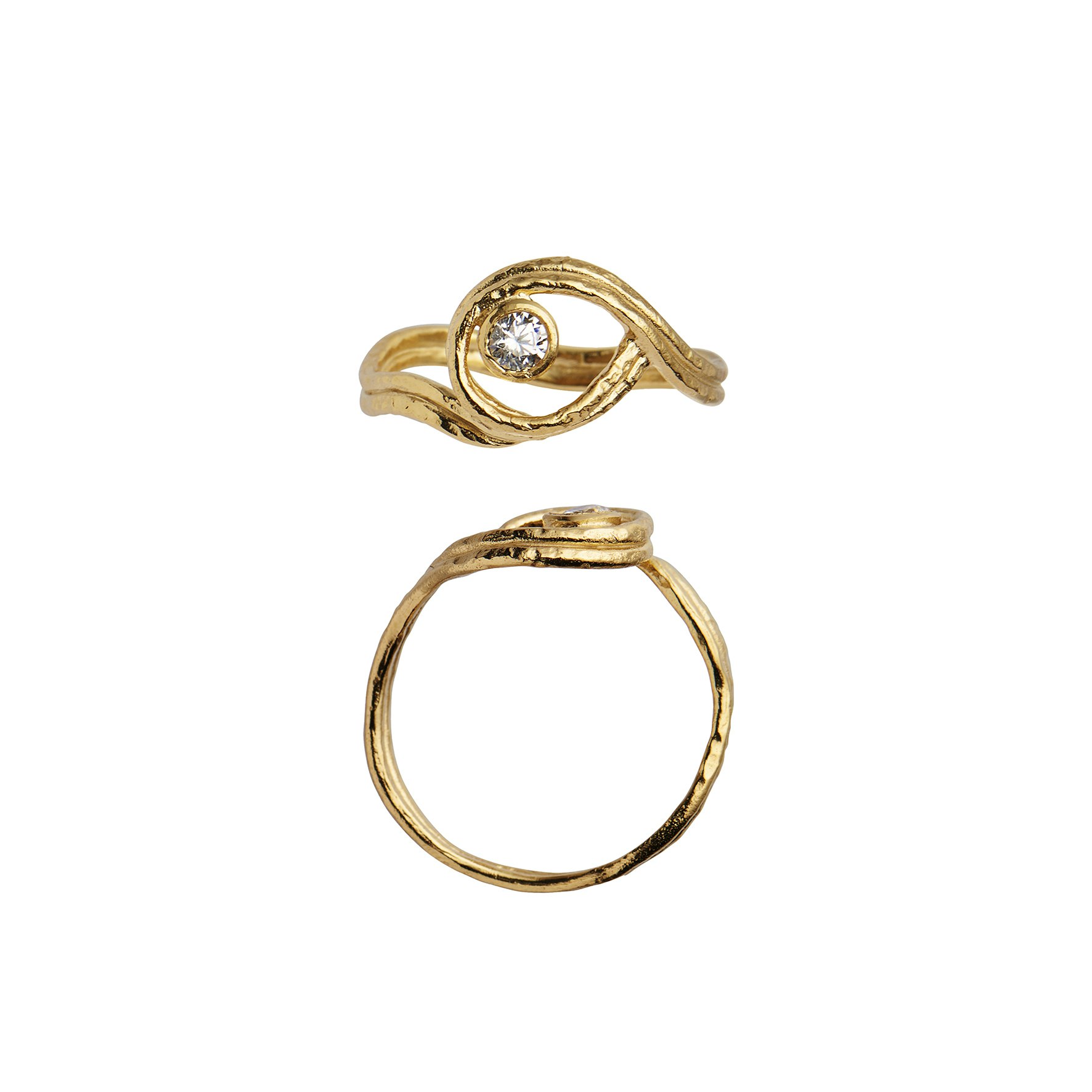 Balance Ring With Stone from STINE A Jewelry in Goldplated Silver Sterling 925