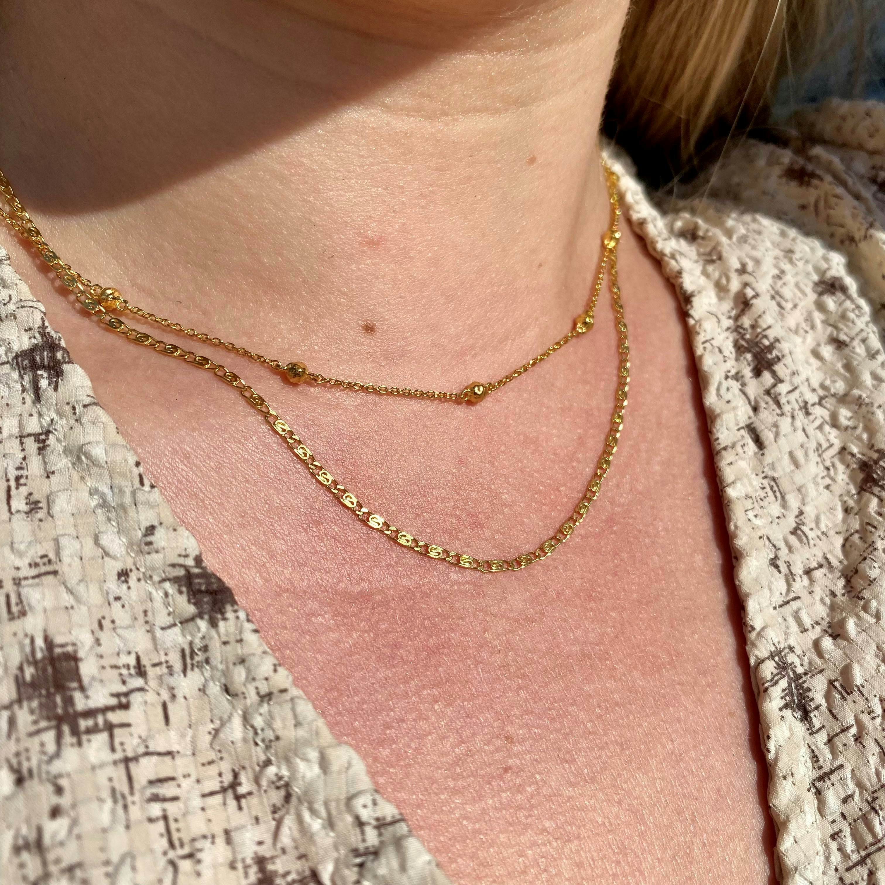 Eva necklace fra Maanesten i Forgylt-Sølv Sterling 925|Blank