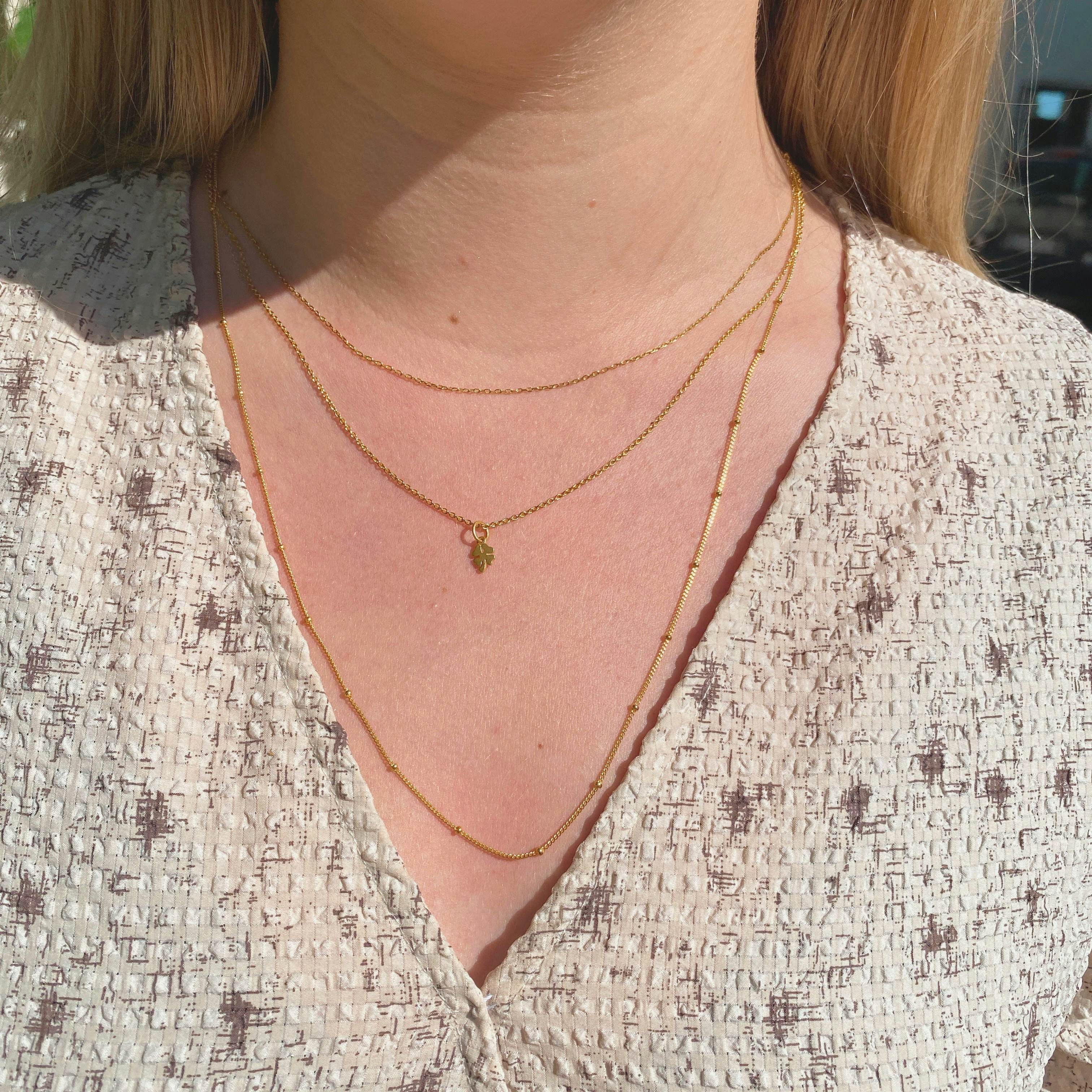 Beaded Chain necklace long from Enamel Copenhagen in Goldplated-Silver Sterling 925|Blank