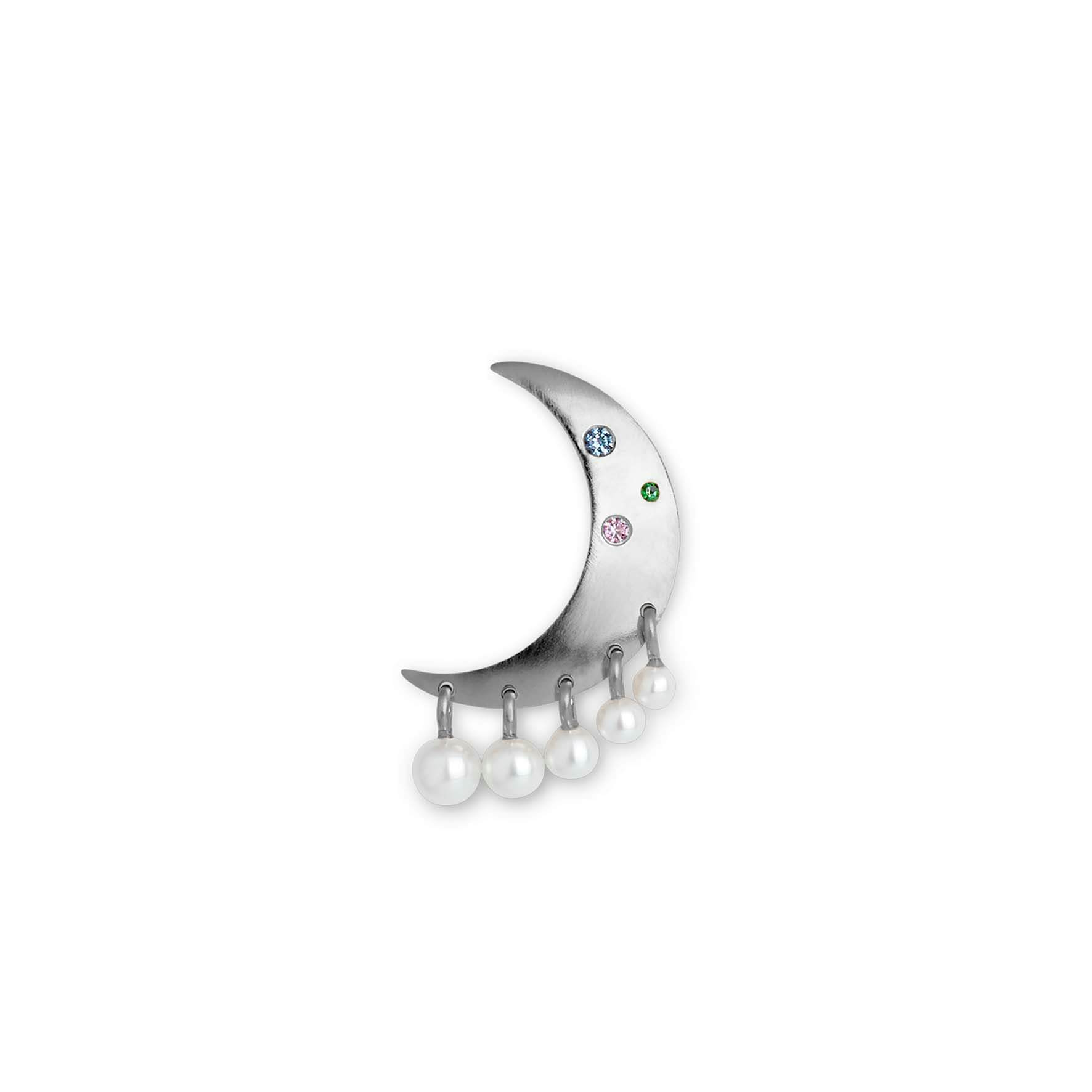 Pearl Moon Earring fra Jane Kønig i Sølv Sterling 925