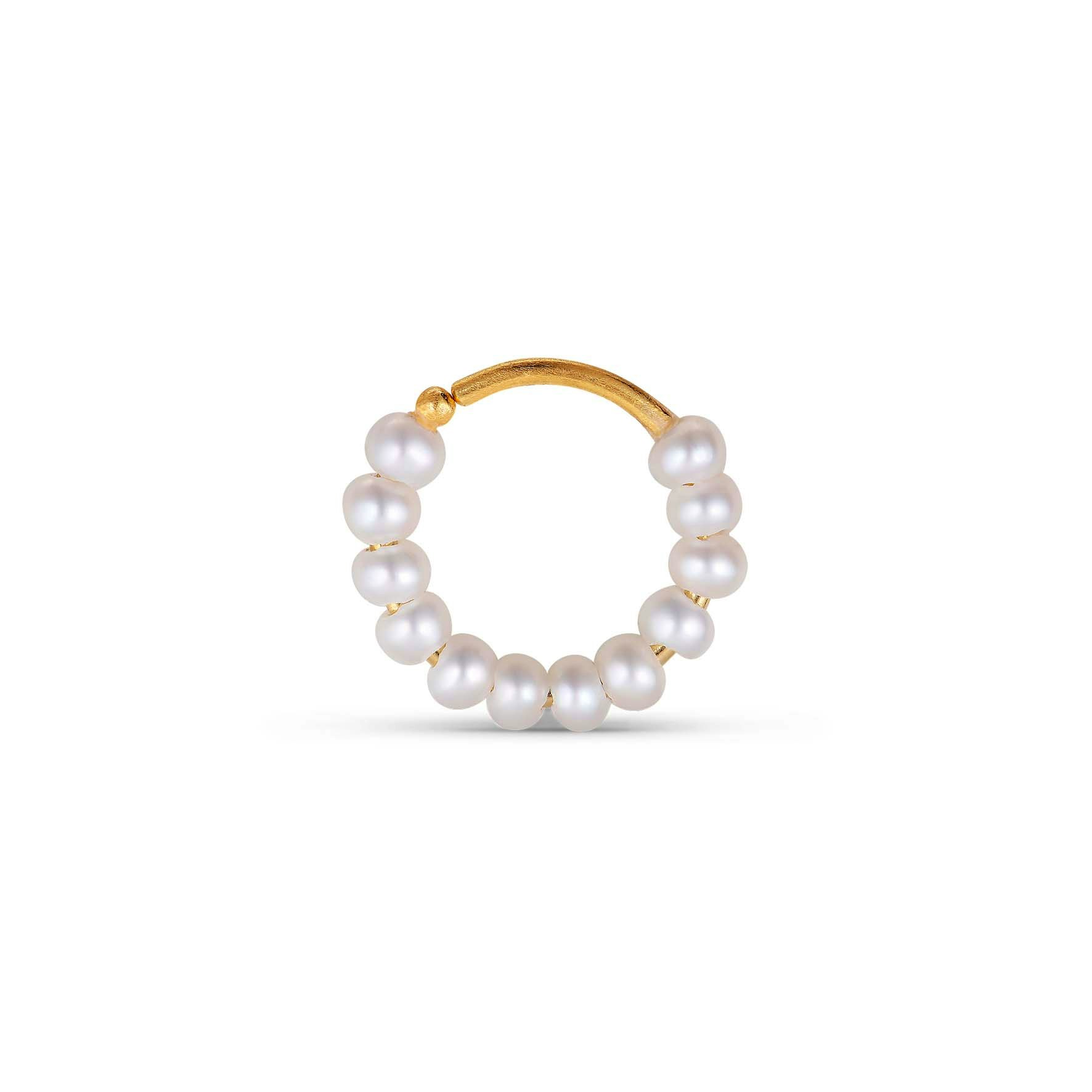 Row Pearl Twist Hoop from Jane Kønig in Goldplated Silver Sterling 925