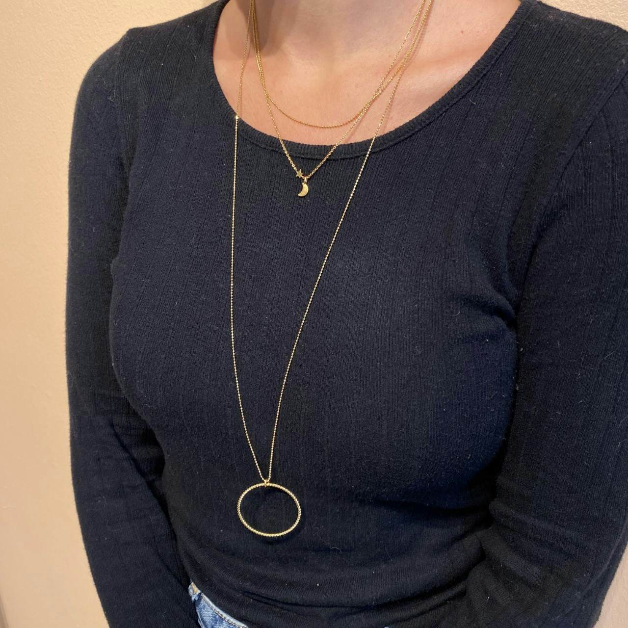 Luna Star necklace von Pernille Corydon in Vergoldet-Silber Sterling 925| Matt,Blank