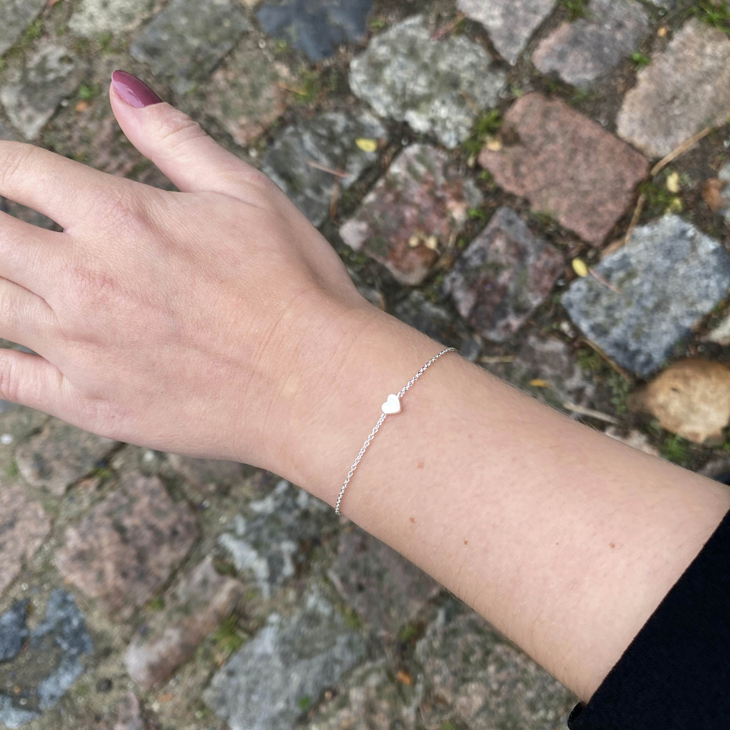 Heart bracelet fra Pernille Corydon i Forgyldt-Sølv Sterling 925| Matt,Blank